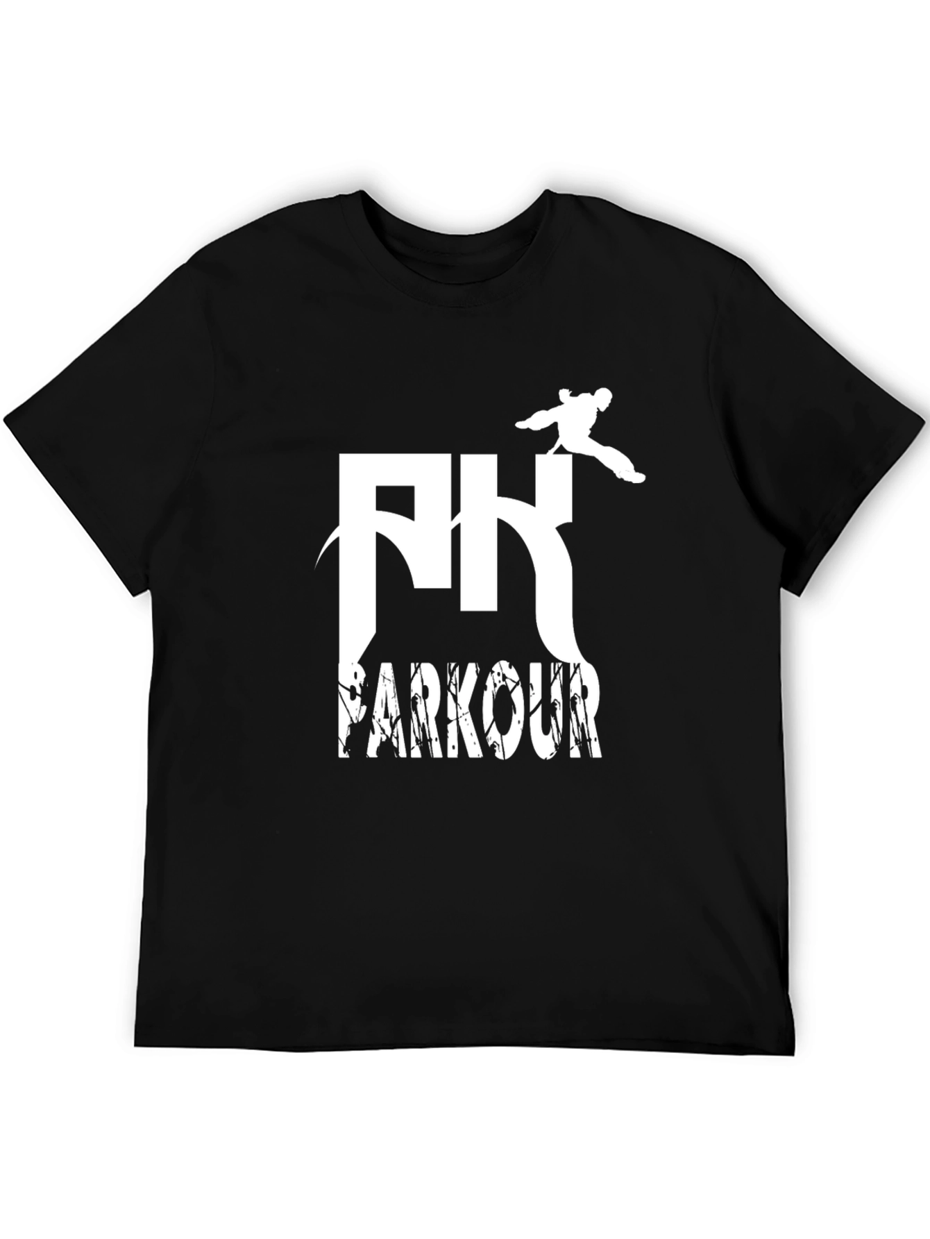 Parkour Graphic Tee - Black Cotton T-Shirt