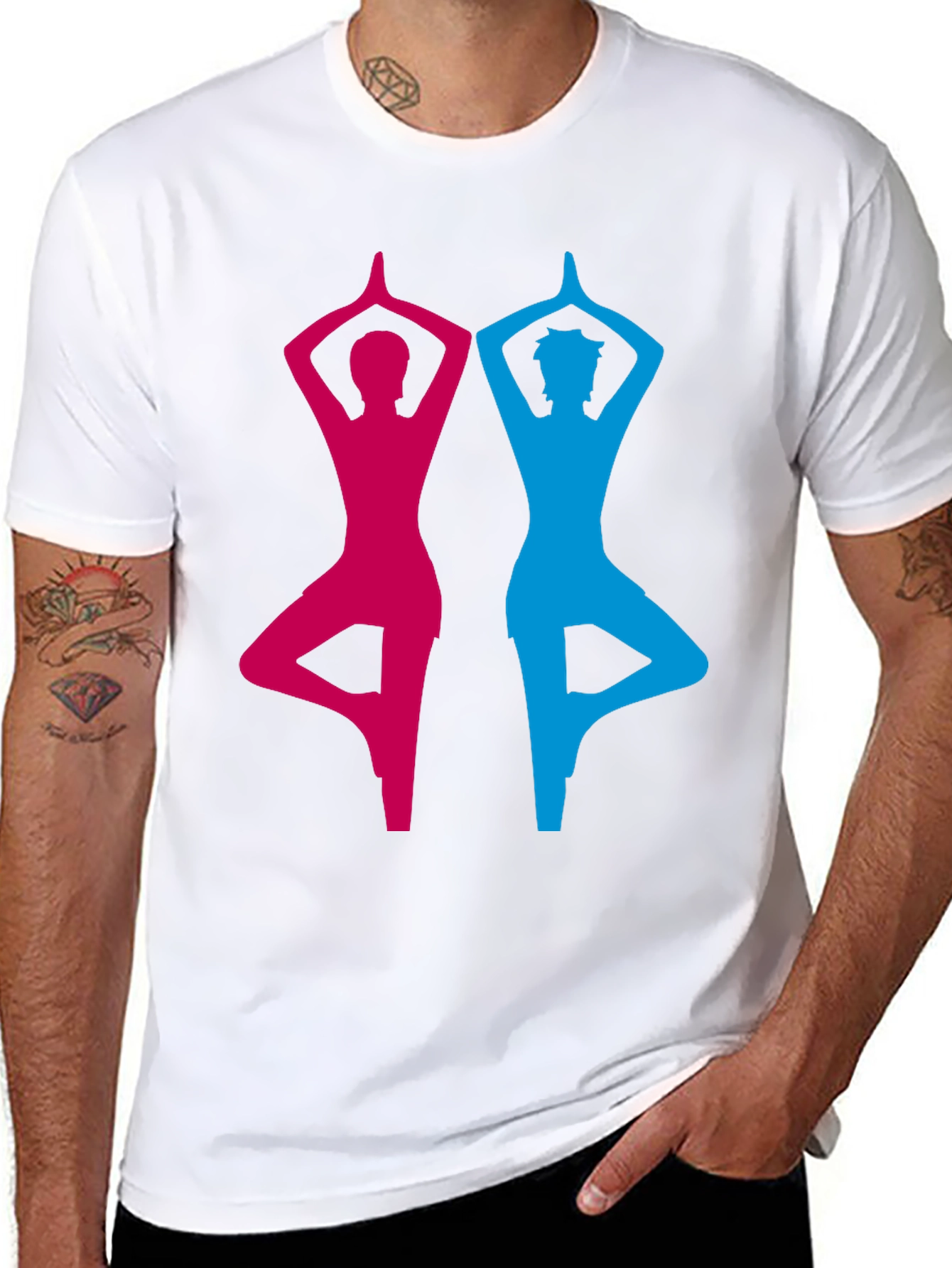 Yoga Pose Graphic Tee - Unisex Black Cotton T-Shirt