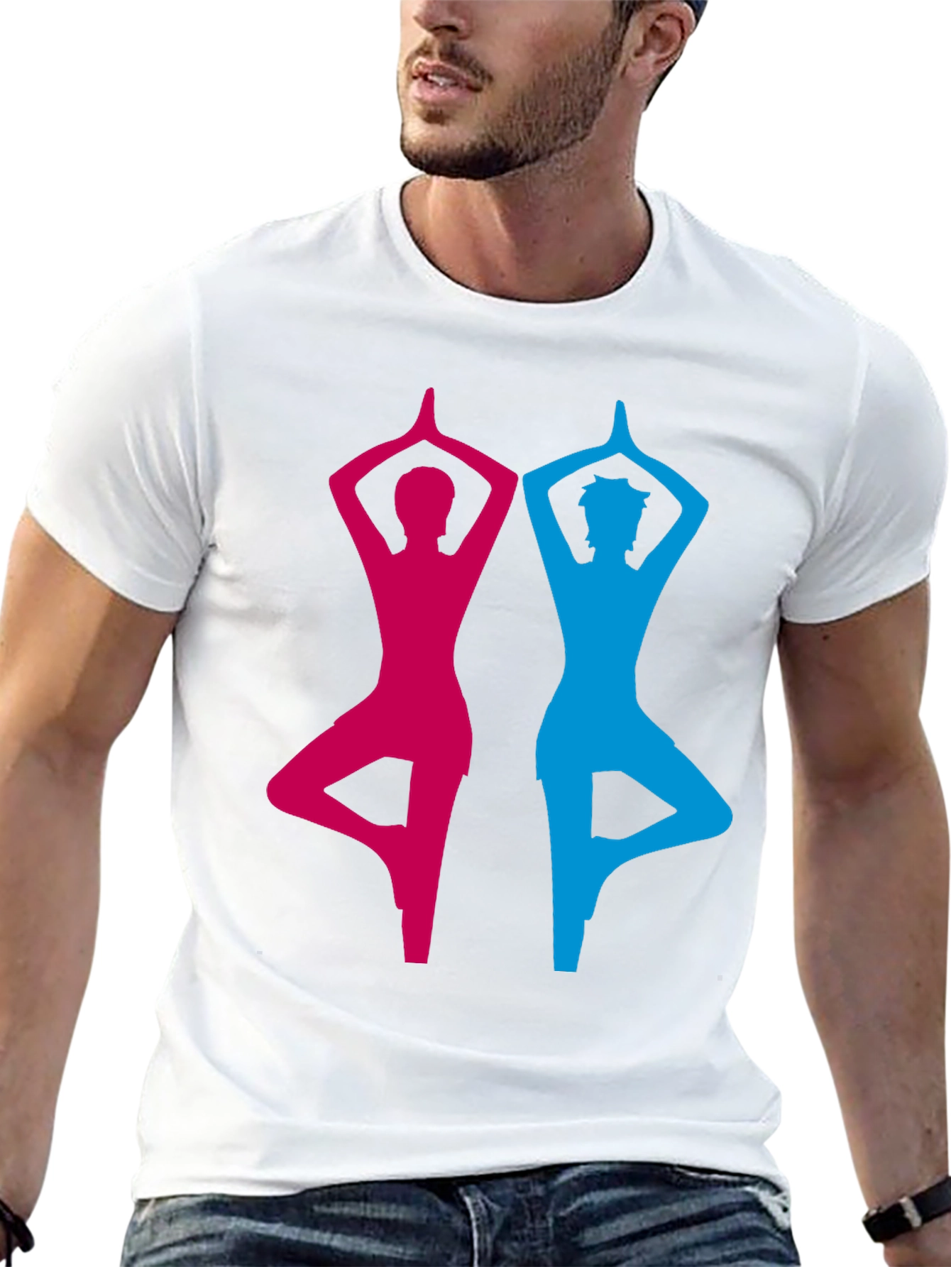 Yoga Pose Graphic Tee - Unisex Black Cotton T-Shirt