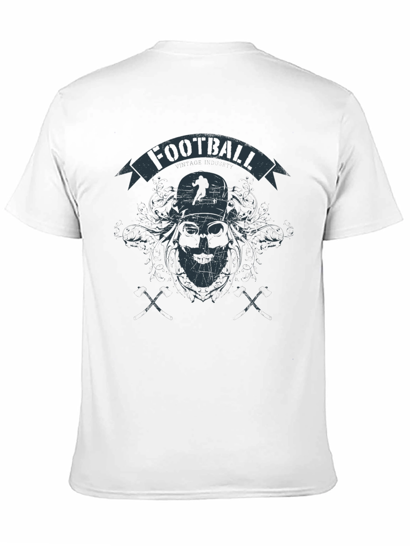 Football Graphic Print Black T-Shirt