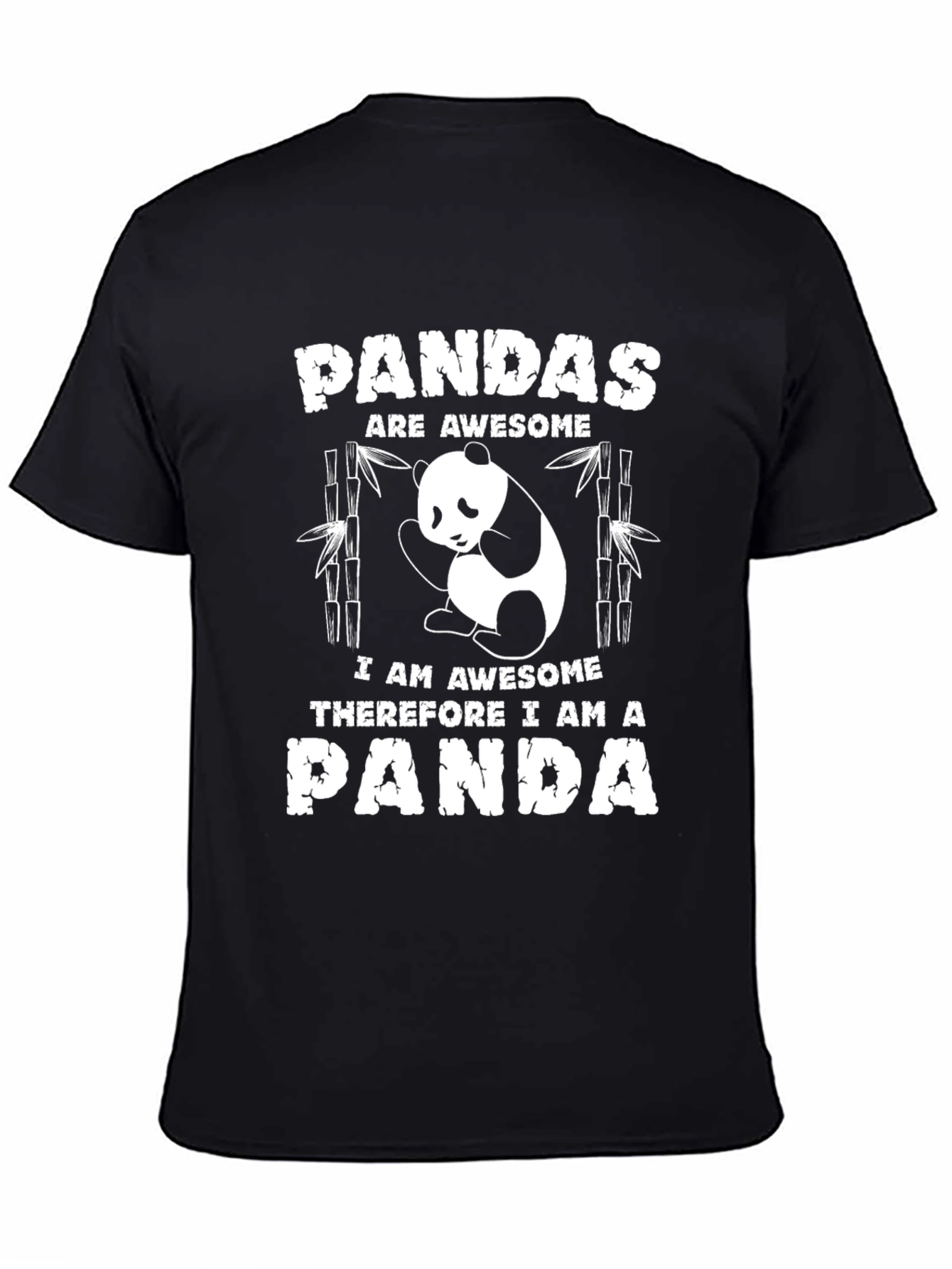 Panda Awesome Black T-Shirt