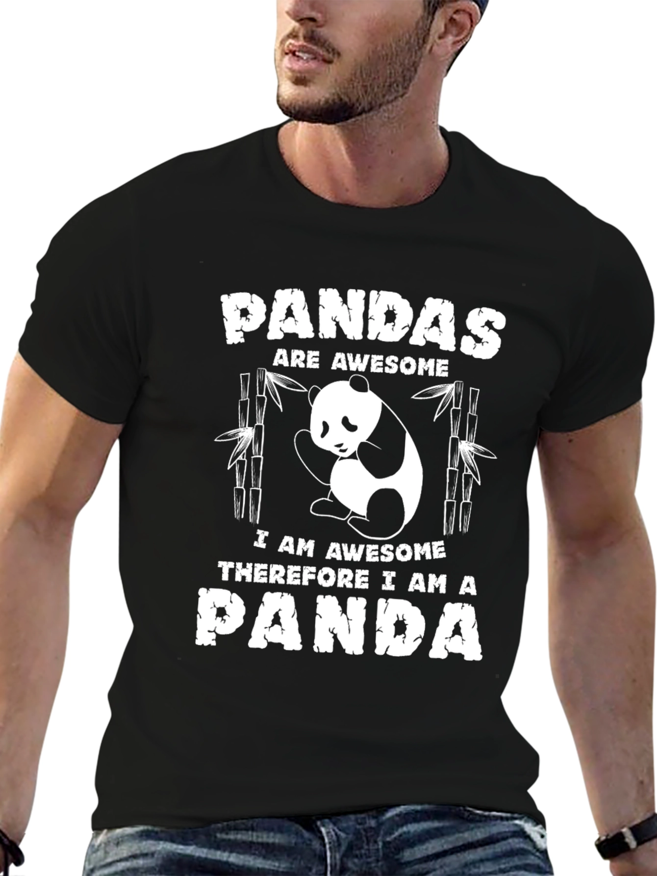 Panda Awesome Black T-Shirt
