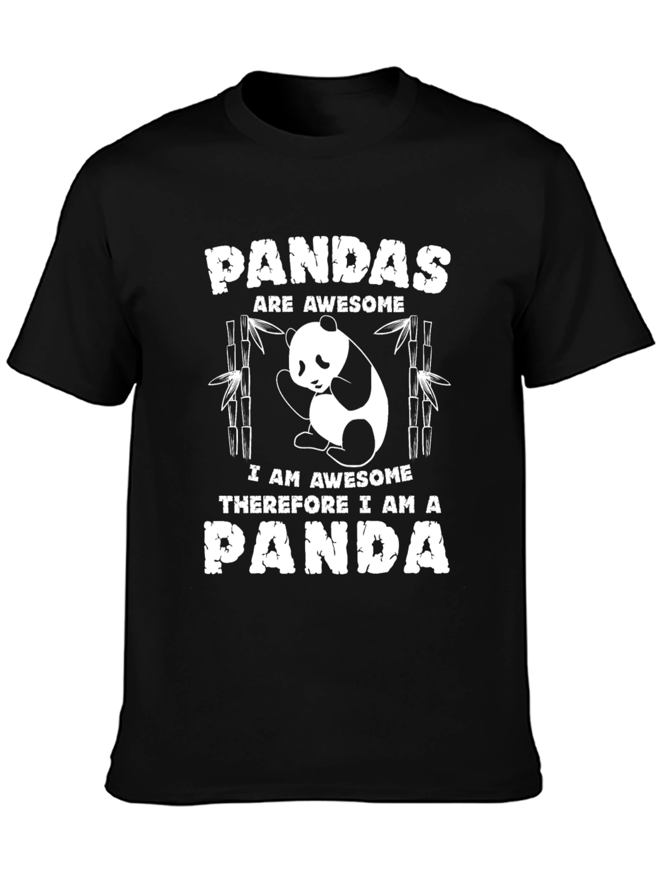 Panda Awesome Black T-Shirt