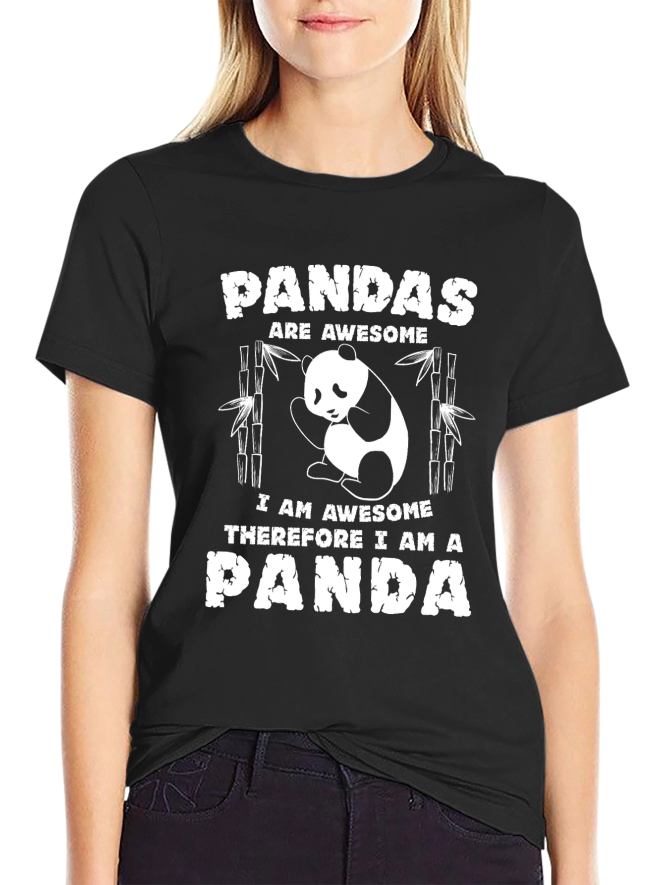 Panda Awesome Black T-Shirt