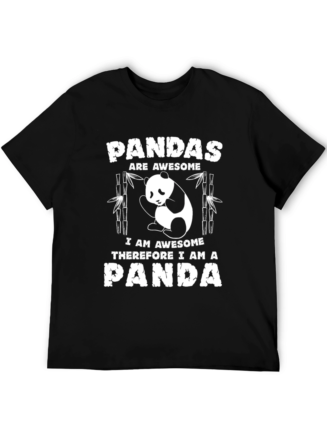 Panda Awesome Black T-Shirt