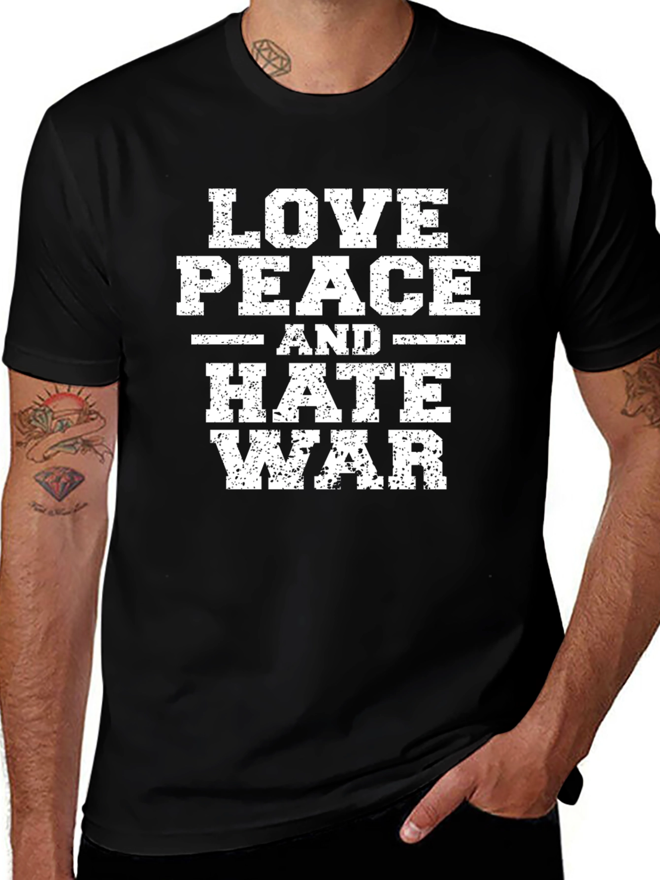 Love Peace Hate War Graphic T-Shirt
