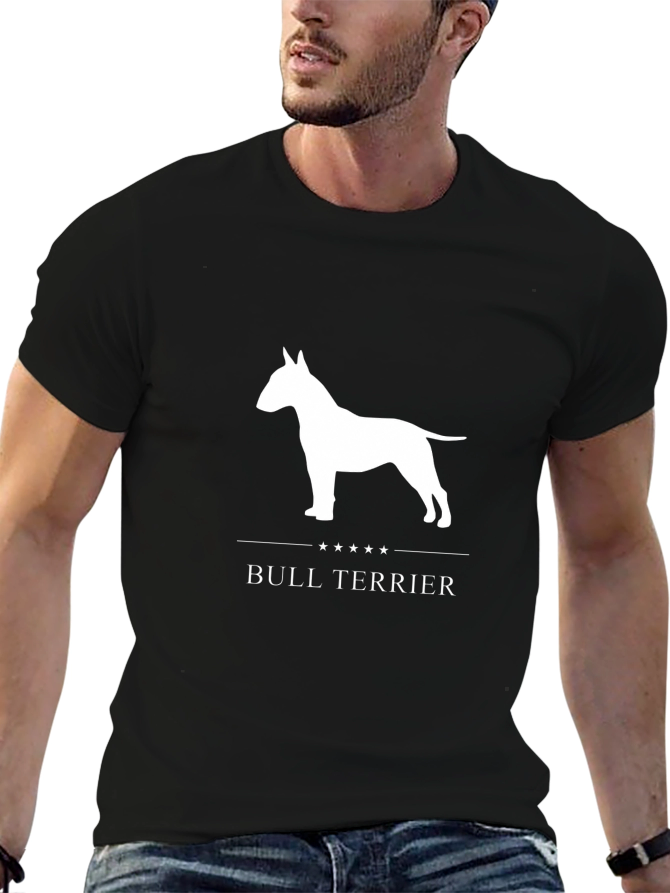 Bull Terrier Graphic Tee - Black Cotton Blend