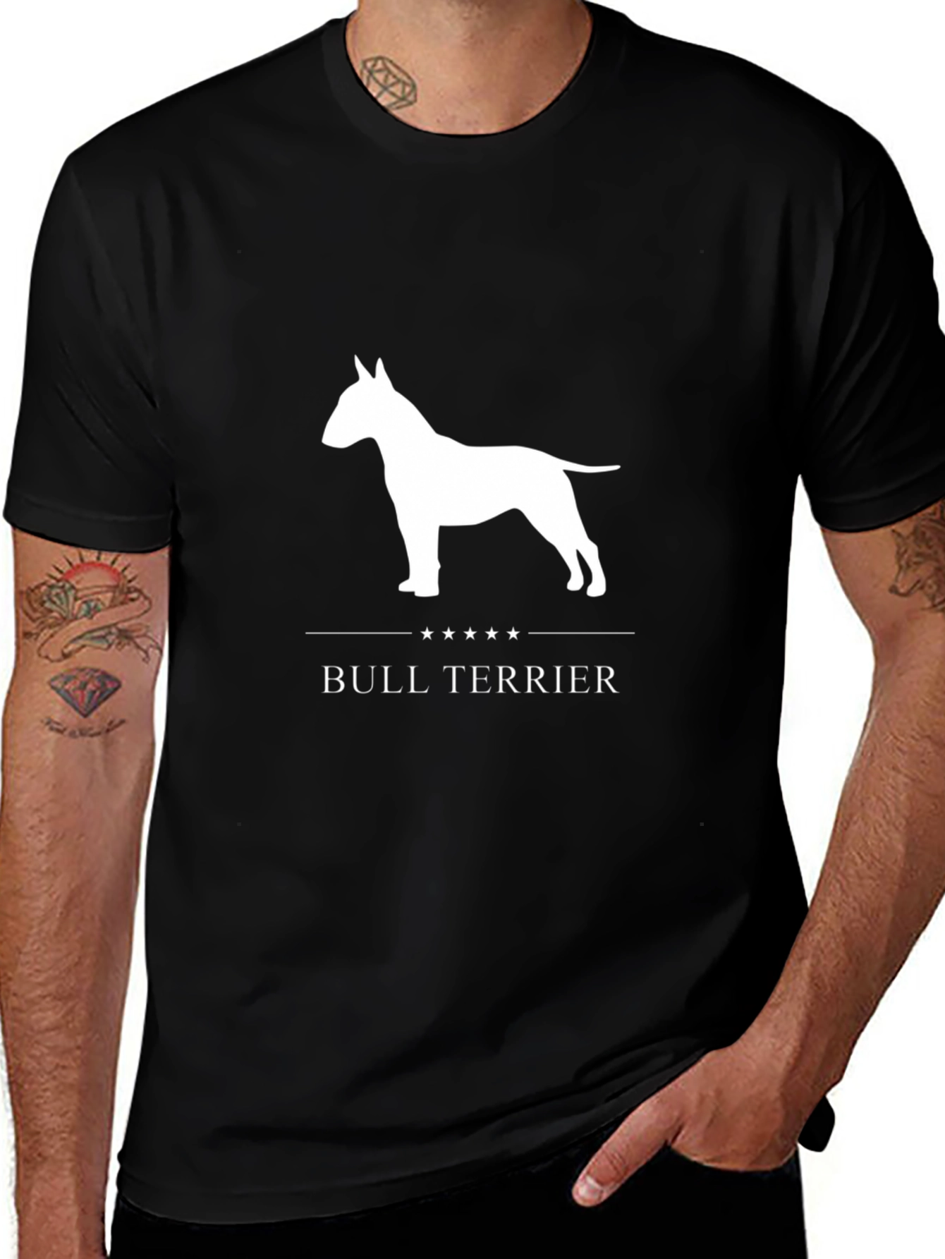 Bull Terrier Graphic Tee - Black Cotton Blend