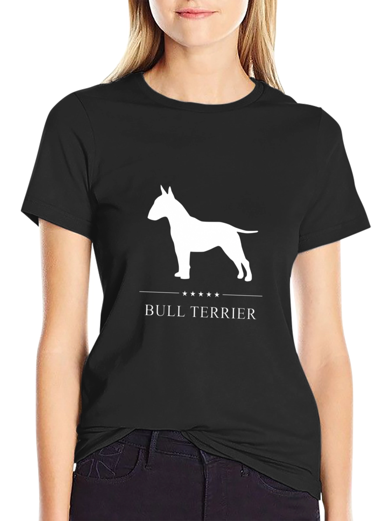 Bull Terrier Graphic Tee - Black Cotton Blend