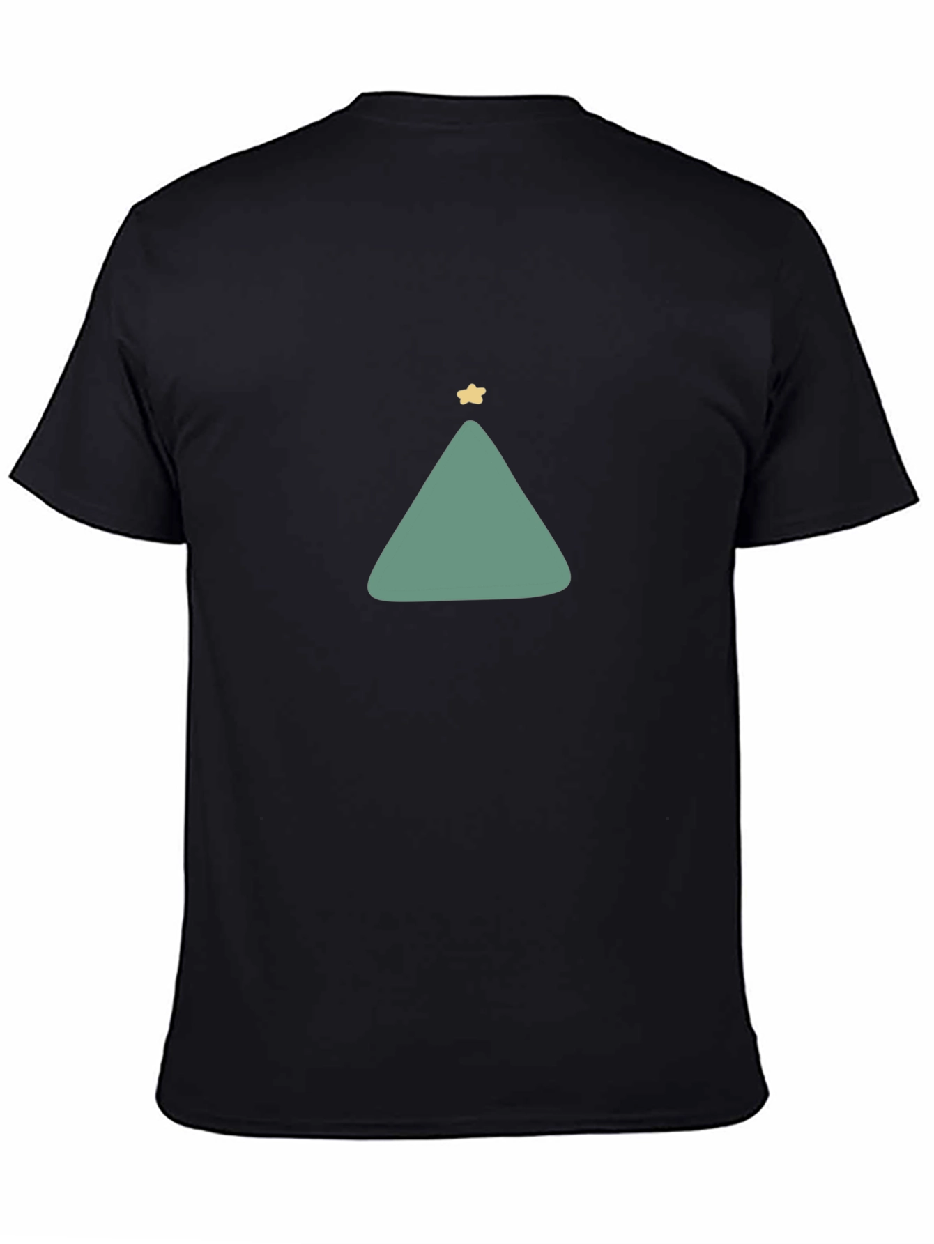 Minimalist Christmas Tree Graphic Tee - Black