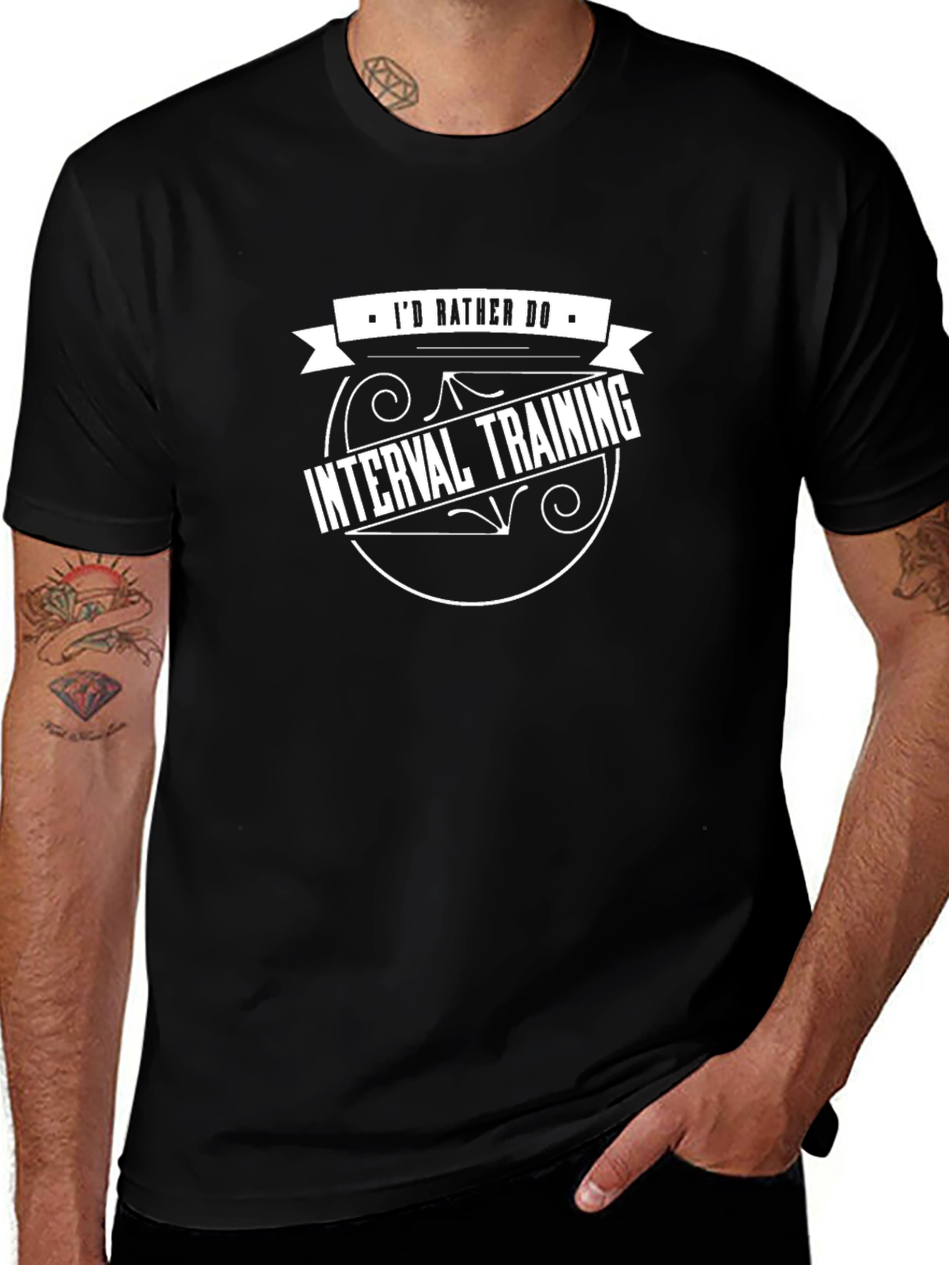 Interval Training Graphic Tee - Black Cotton