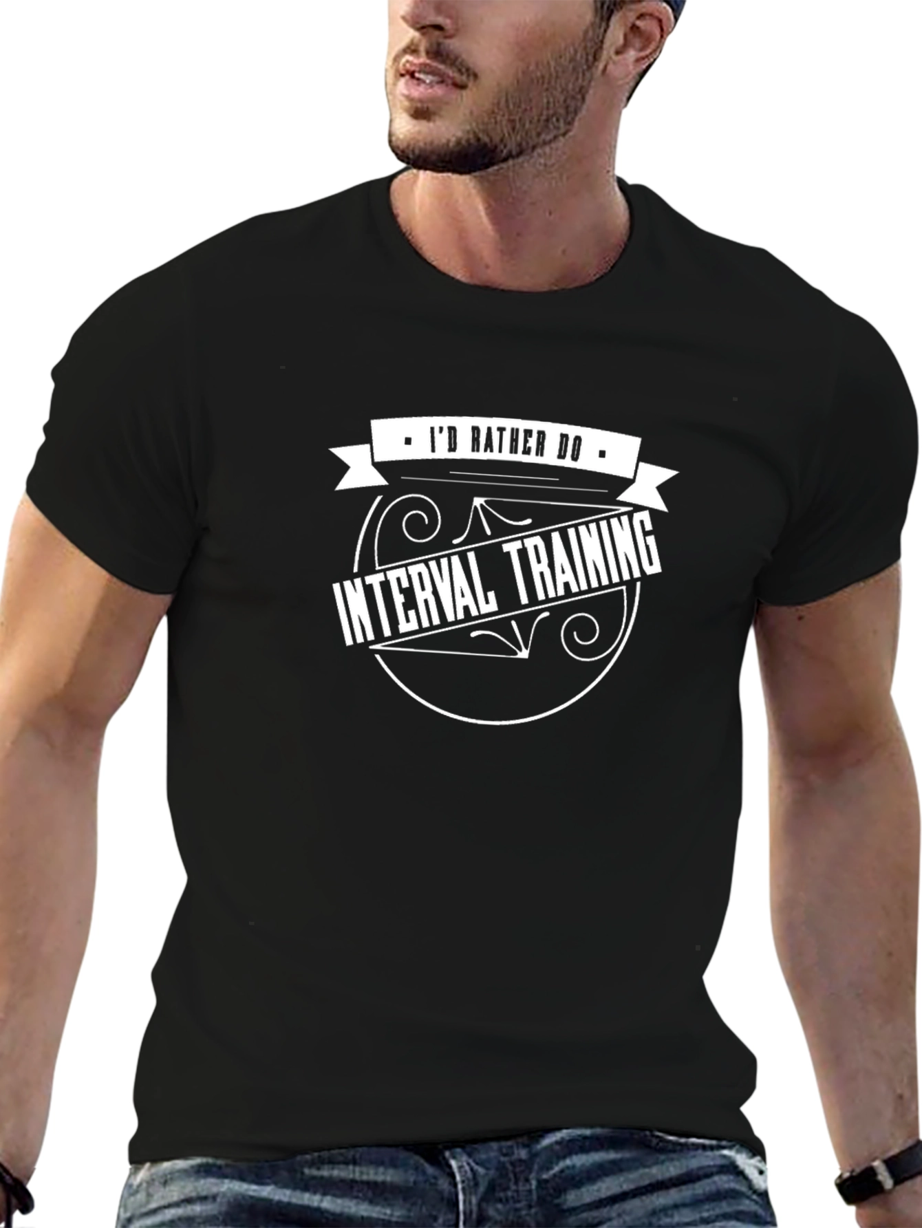 Interval Training Graphic Tee - Black Cotton