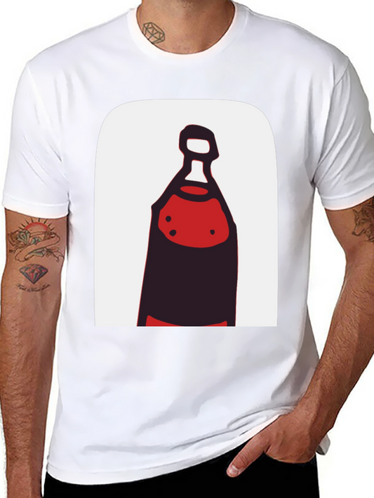 Abstract Bottle Graphic Tee - Black Cotton