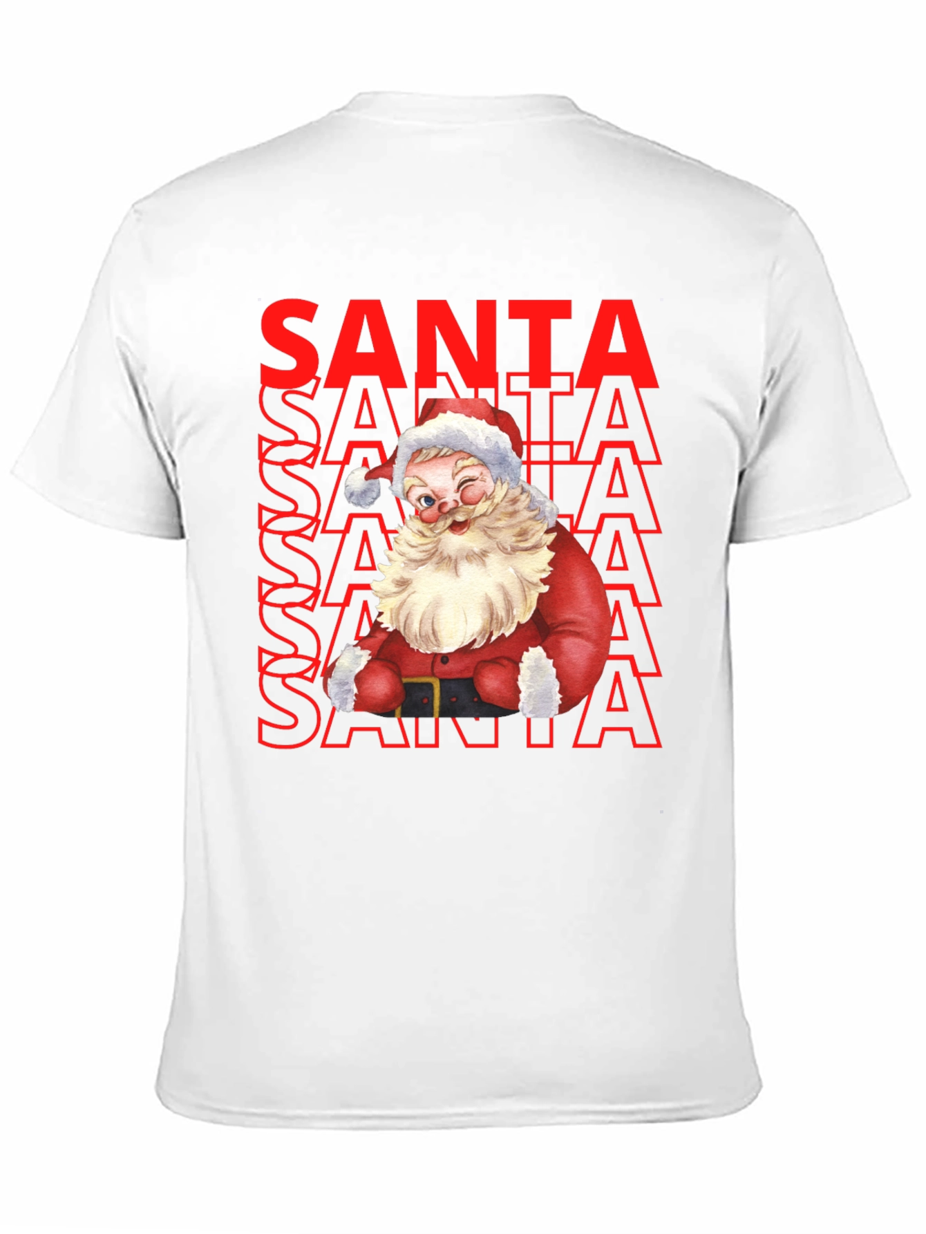 Santa Graphic Print T-Shirt - Christmas Holiday Tee