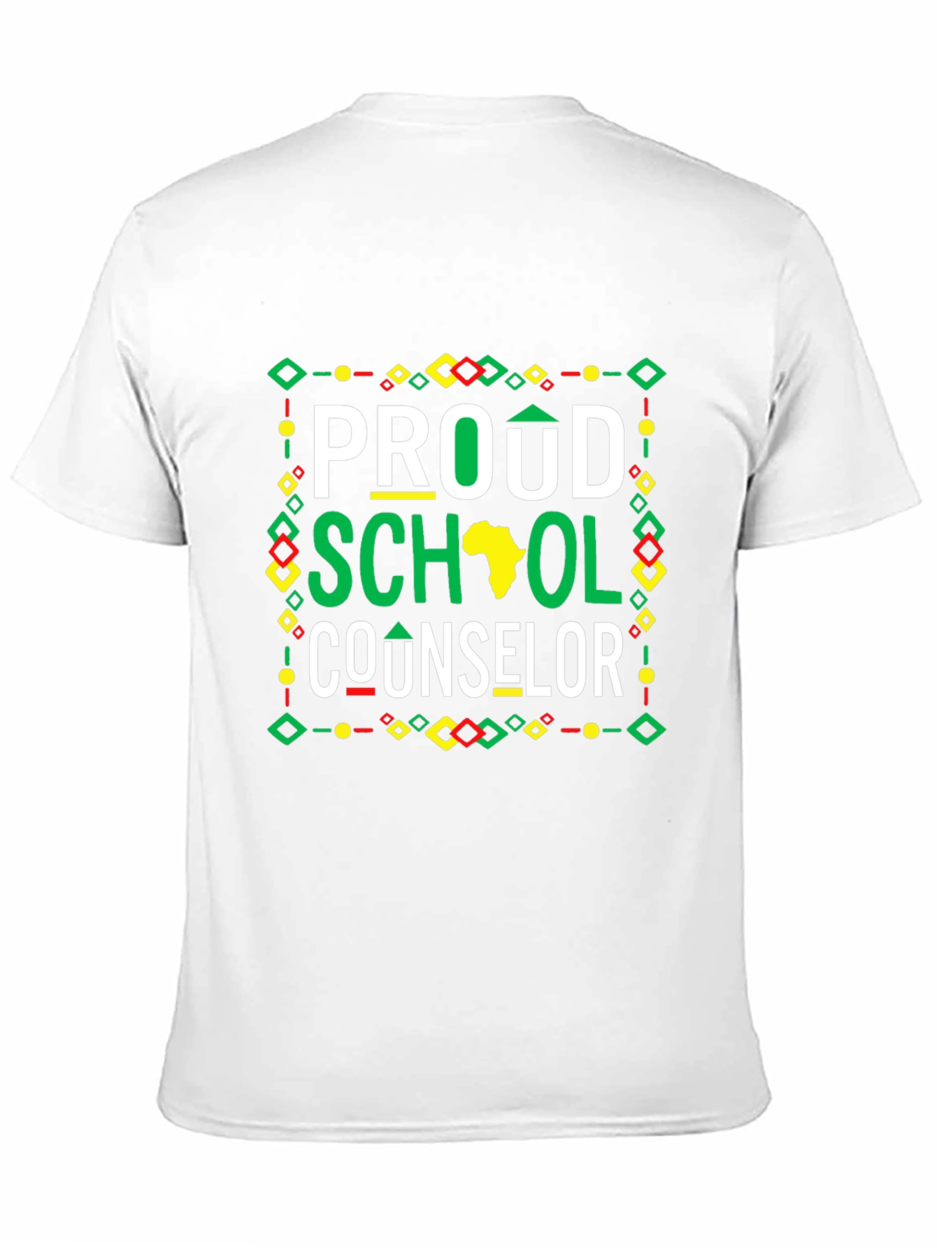 Proud School Counselor T-Shirt - Black African Pride