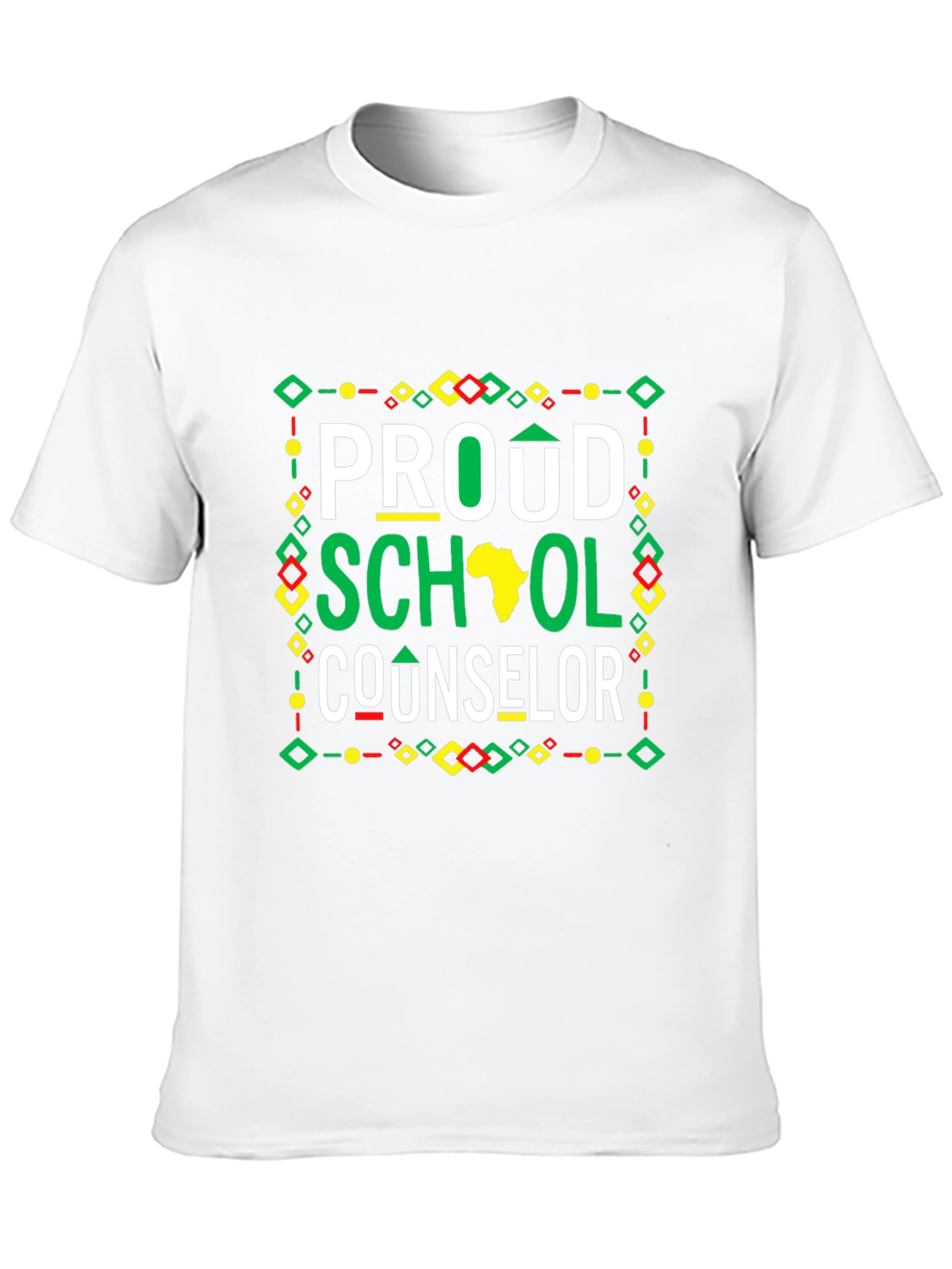 Proud School Counselor T-Shirt - Black African Pride