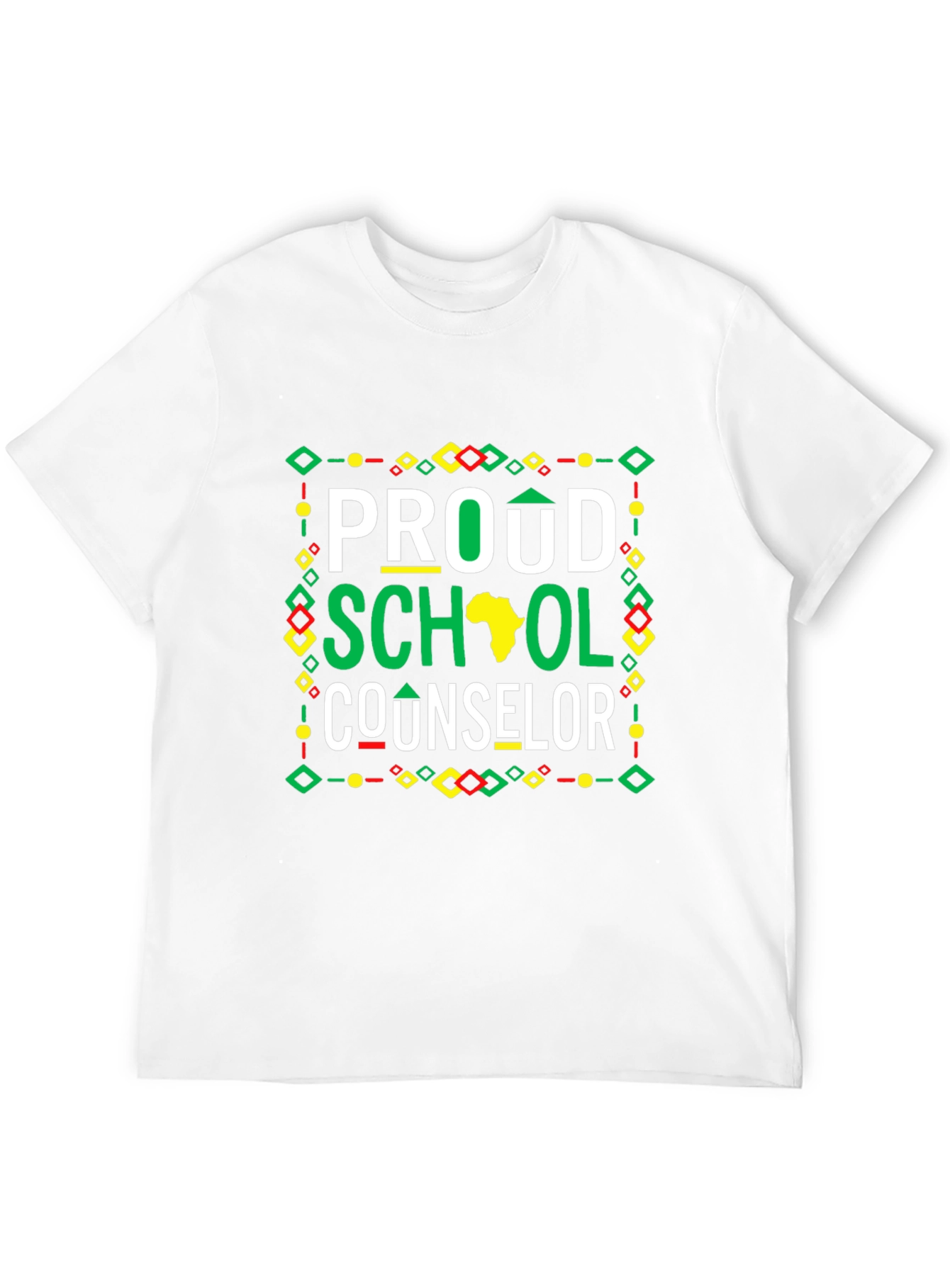 Proud School Counselor T-Shirt - Black African Pride