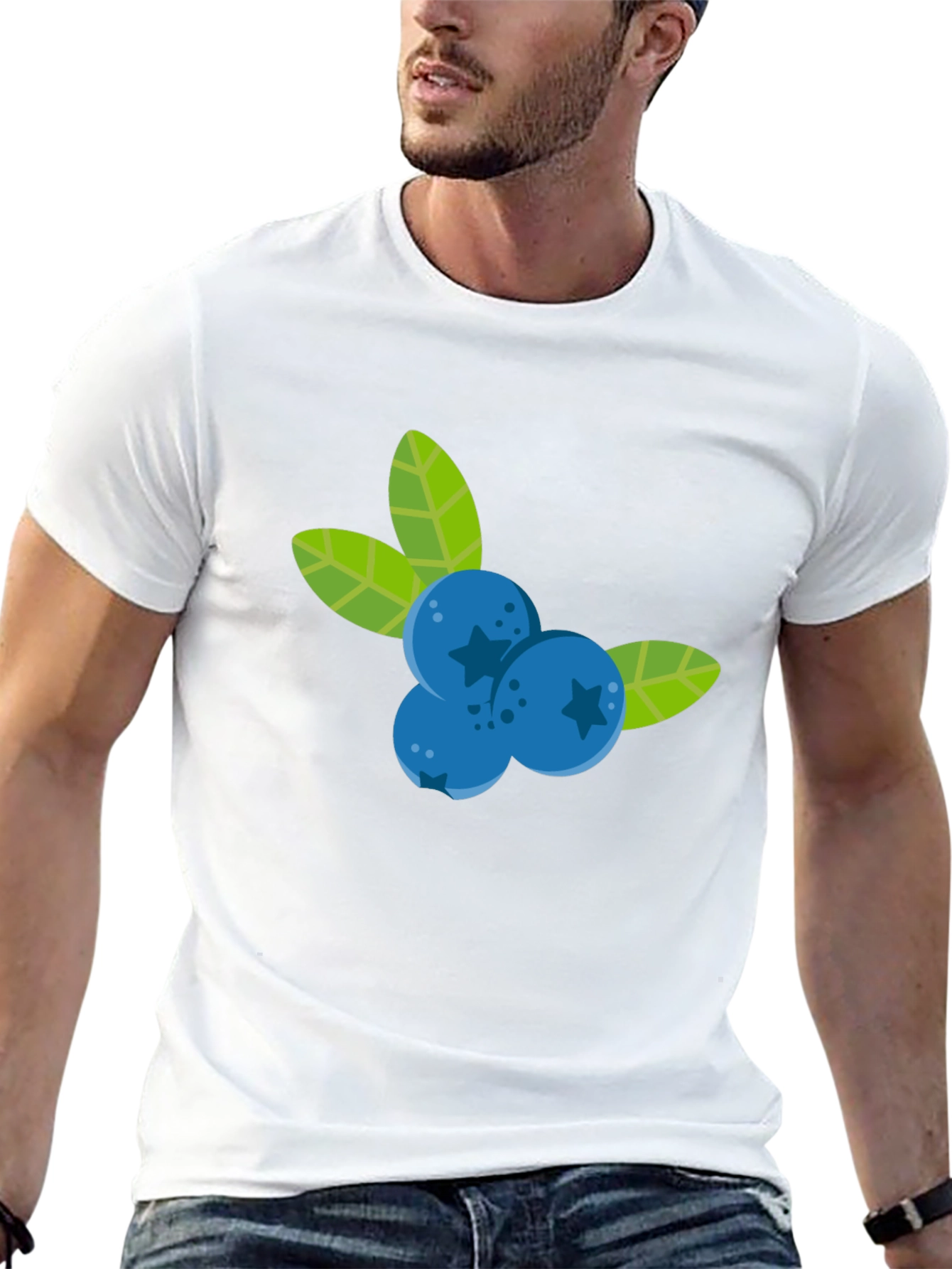 Blueberry Graphic Black T-Shirt - Fruit Design