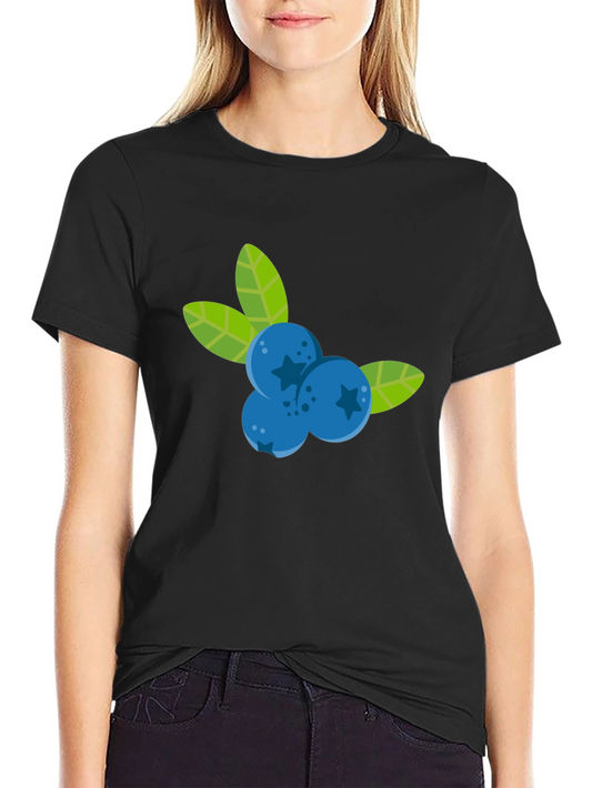 Blueberry Graphic Black T-Shirt - Fruit Design