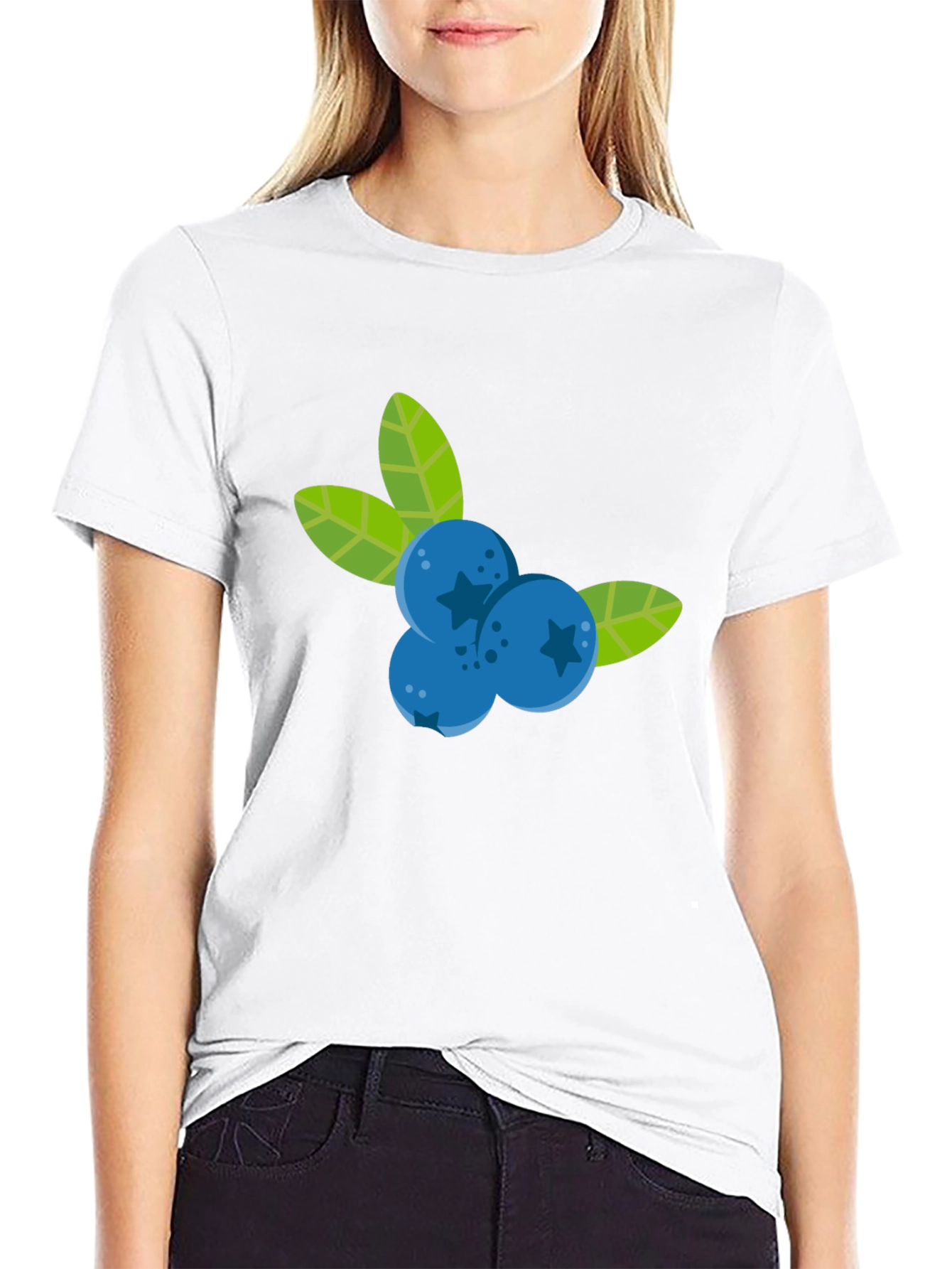 Blueberry Graphic Black T-Shirt - Fruit Design