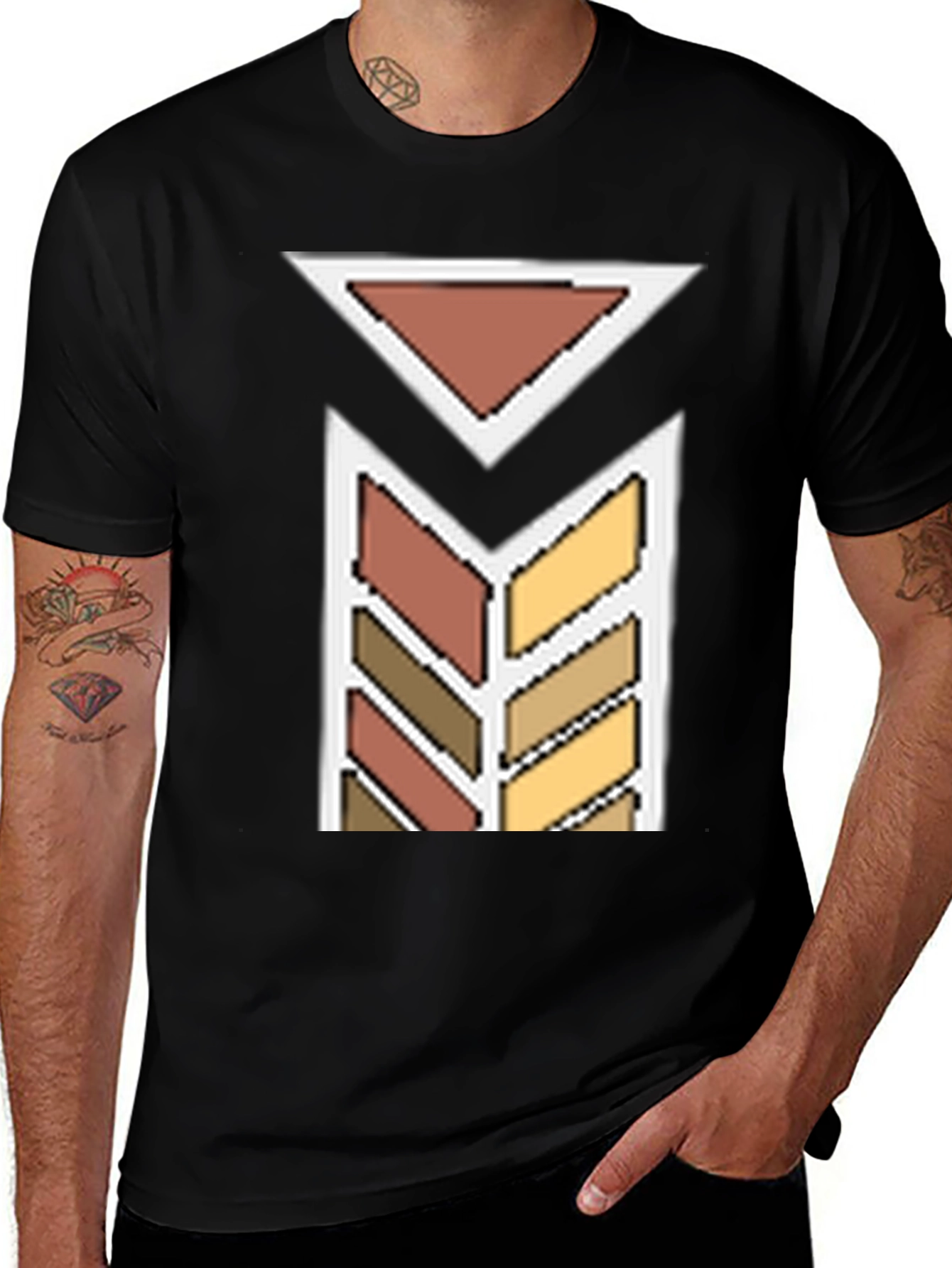 Geometric Arrow Graphic Print Tee