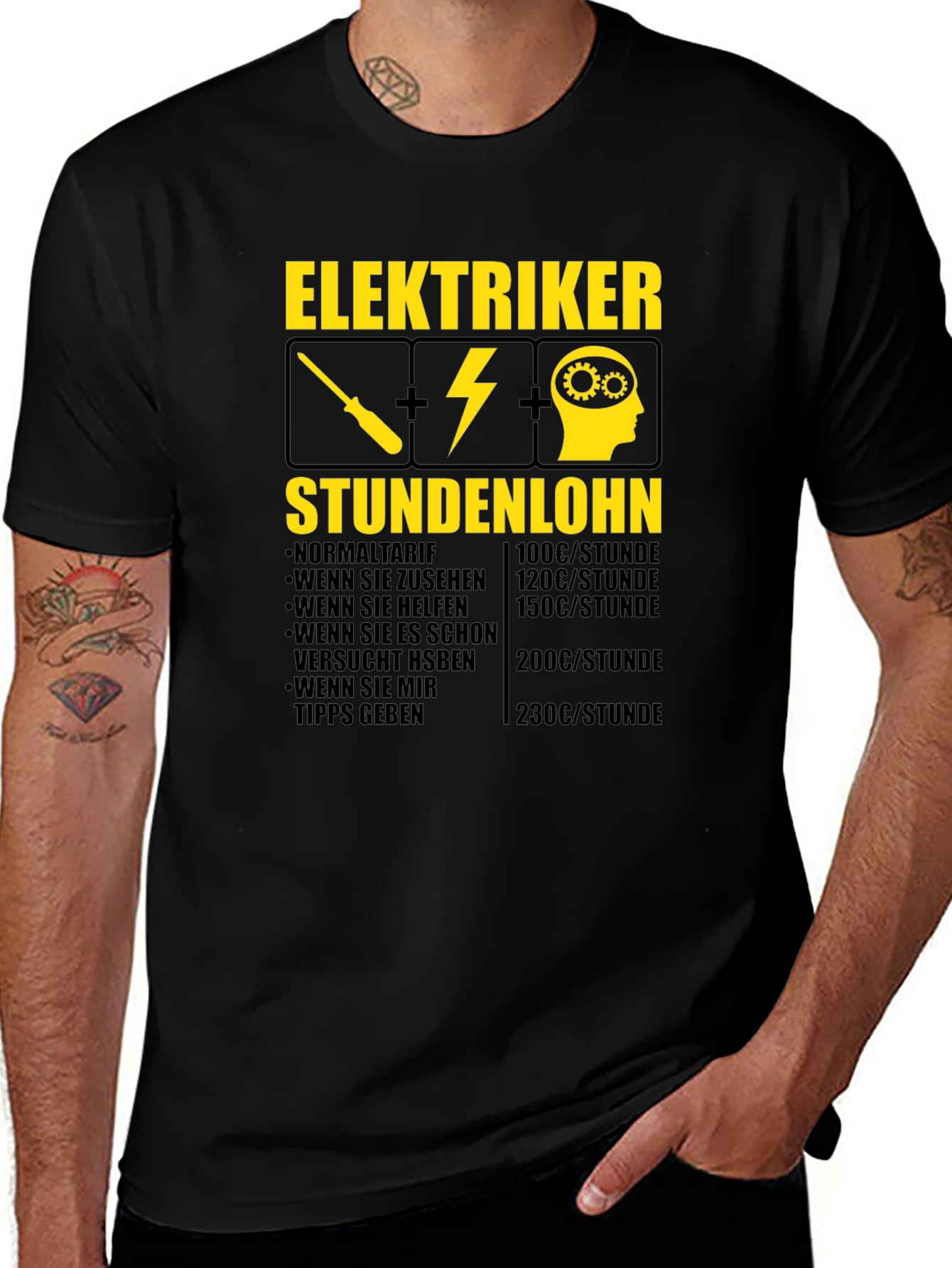 Elektriker Hourly Rate Graphic Tee