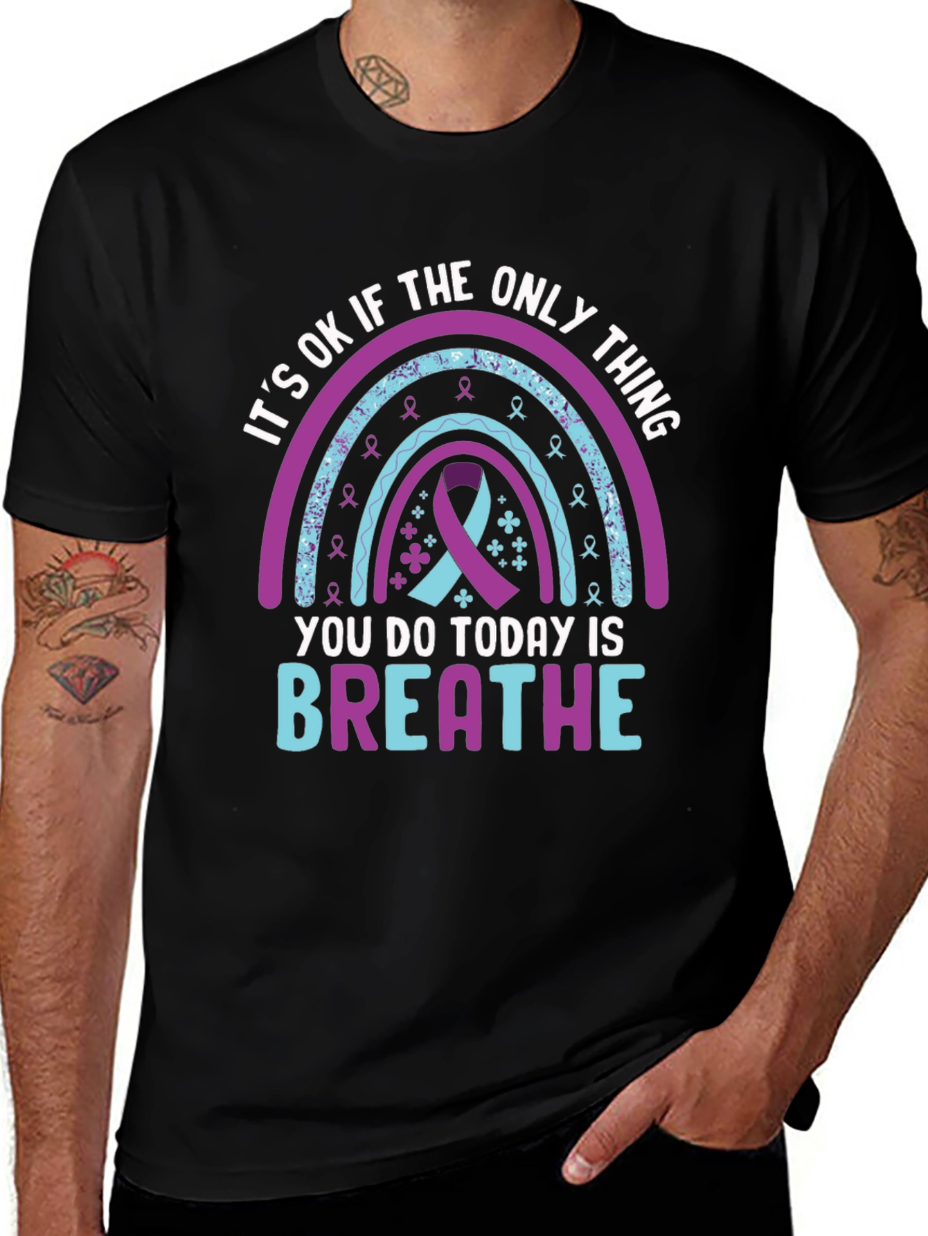 Its OK To Breathe Rainbow T-Shirt