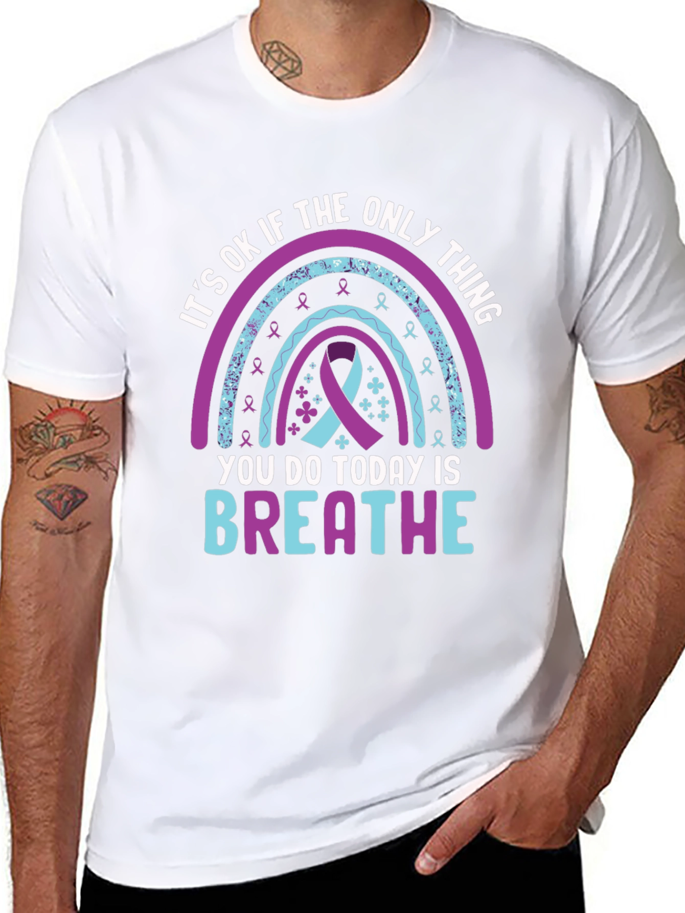Its OK To Breathe Rainbow T-Shirt