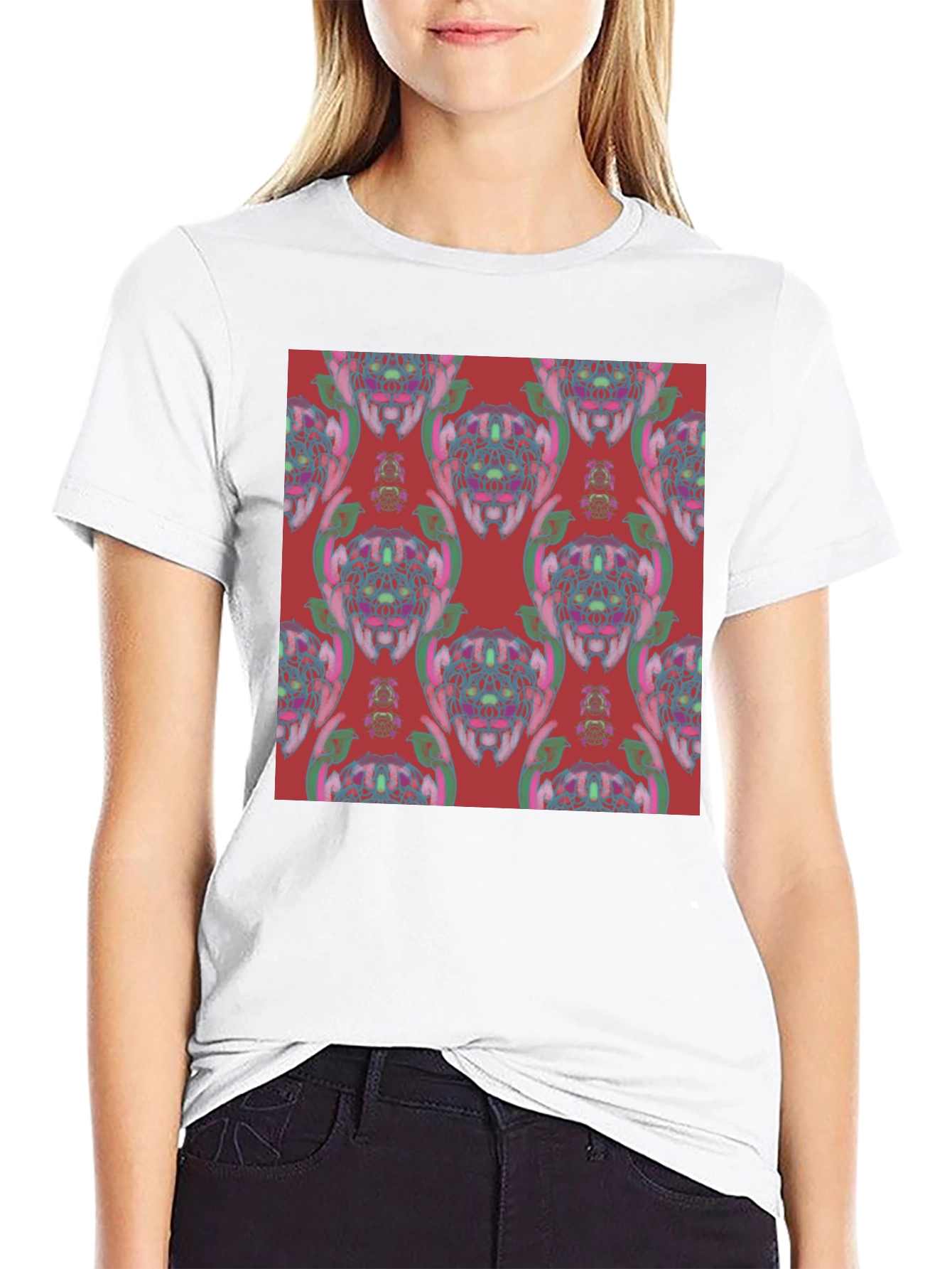 Patterned Black T-Shirt