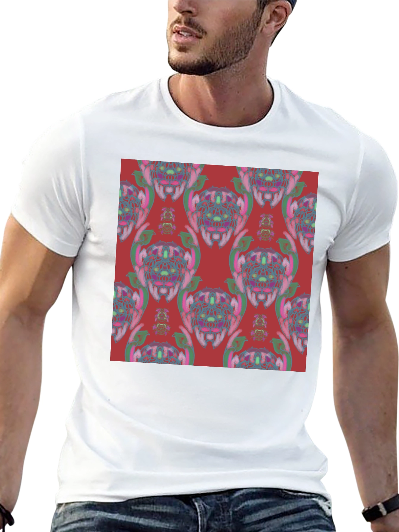 Patterned Black T-Shirt