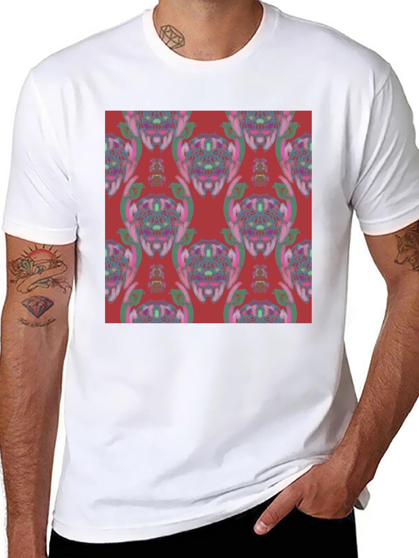 Patterned Black T-Shirt