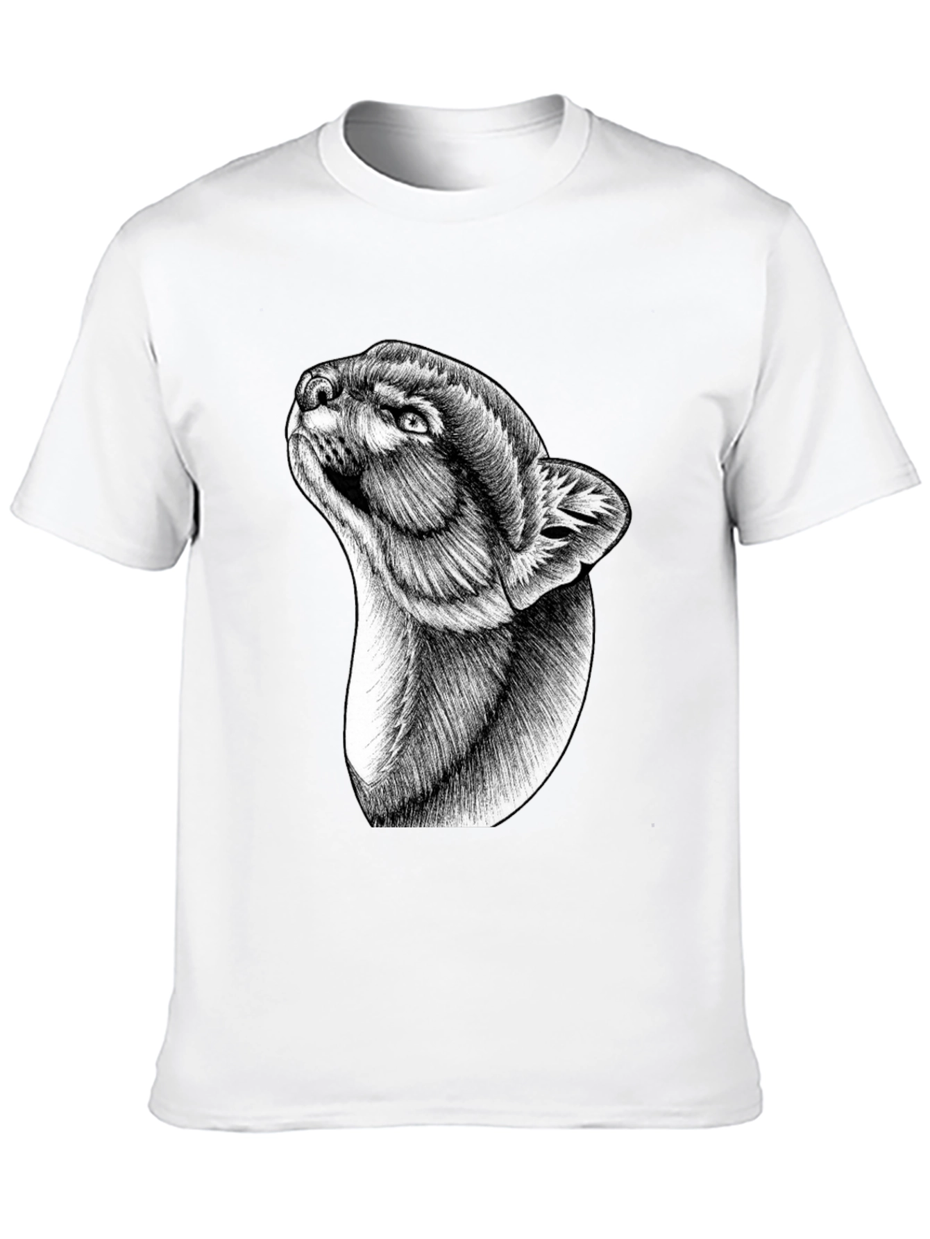 Black Graphic Tee: Abstract Animal Portrait