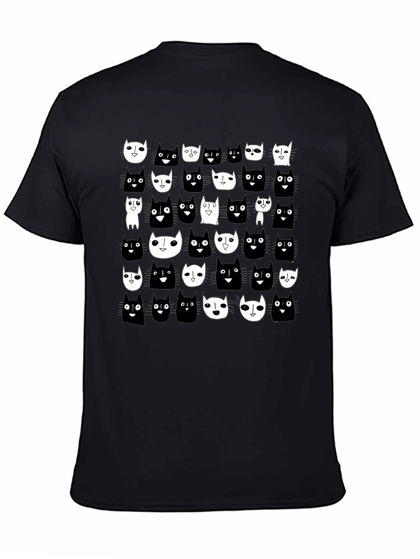 Black Cat Pattern T-Shirt