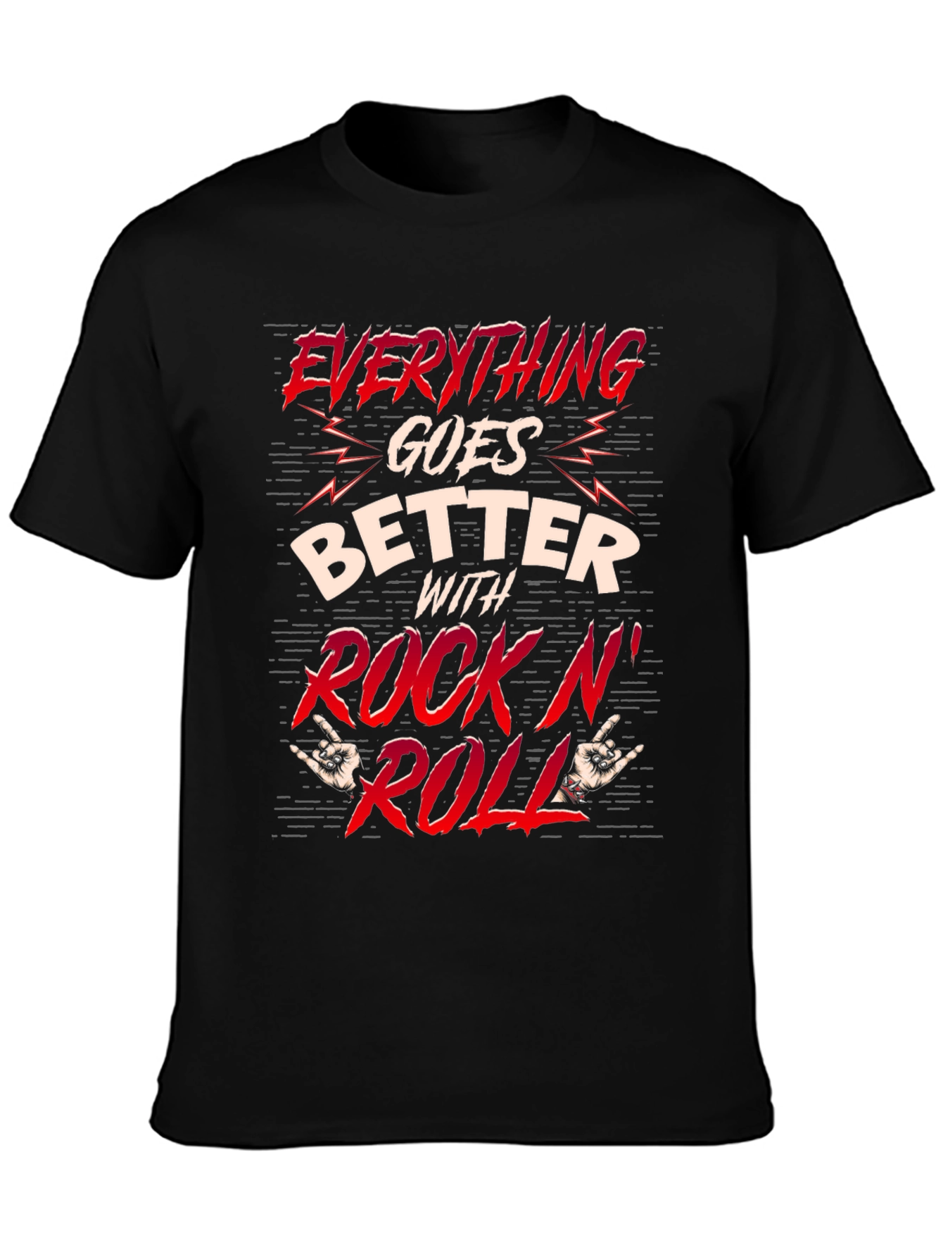 Rock N Roll Graphic T-Shirt - Black