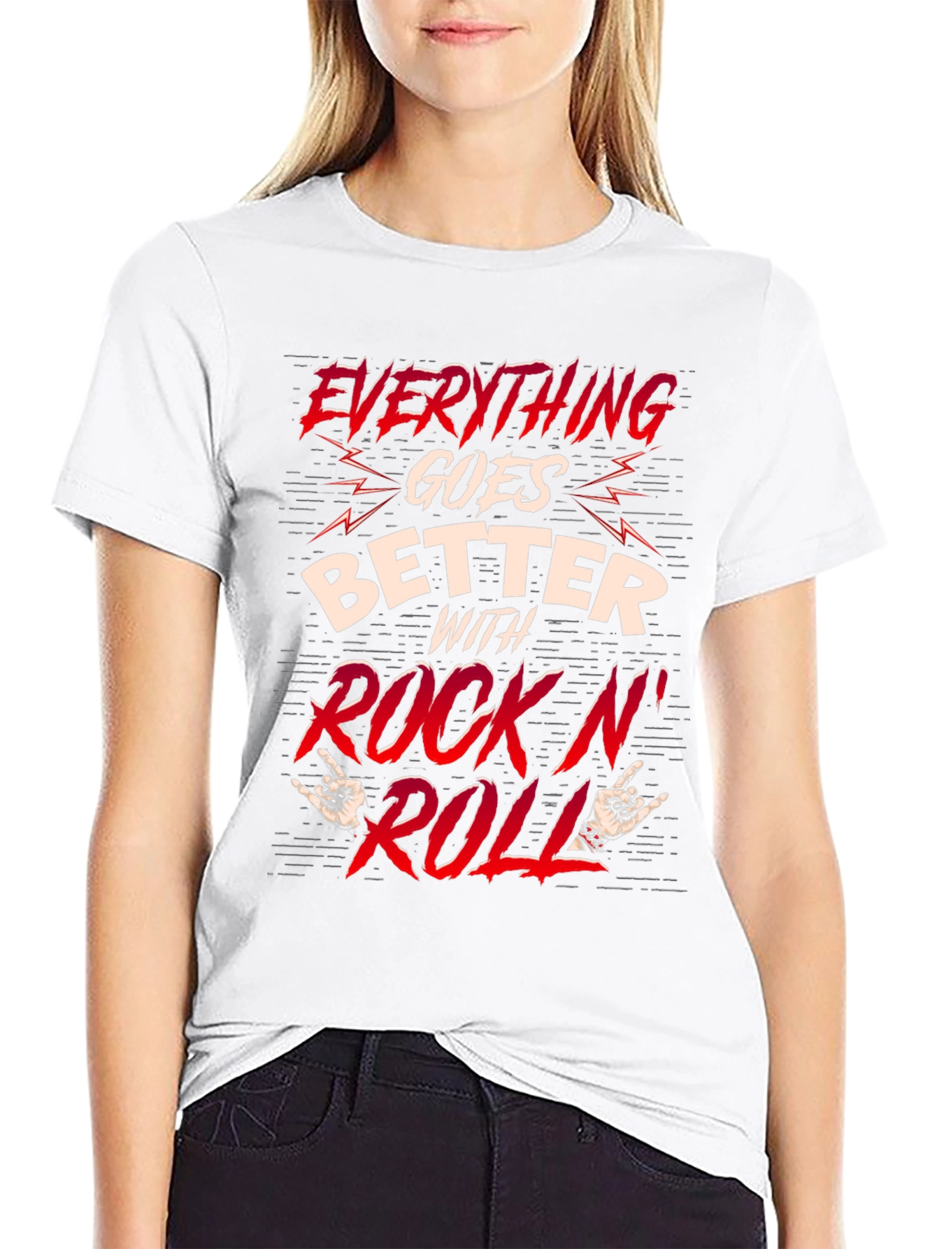 Rock N Roll Graphic T-Shirt - Black