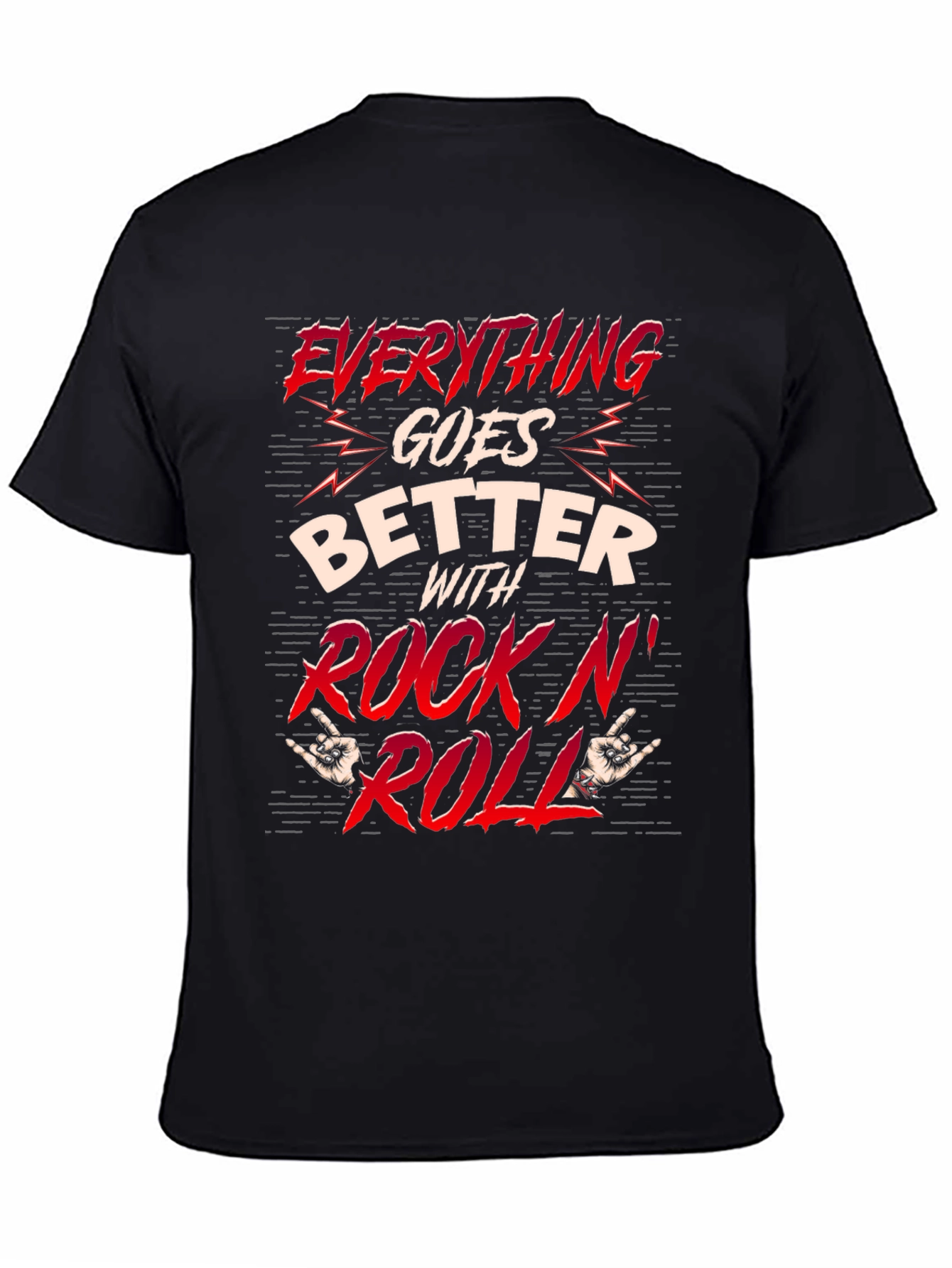 Rock N Roll Graphic T-Shirt - Black