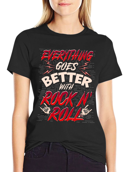 Rock N Roll Graphic T-Shirt - Black