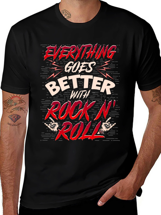 Rock N Roll Graphic T-Shirt - Black