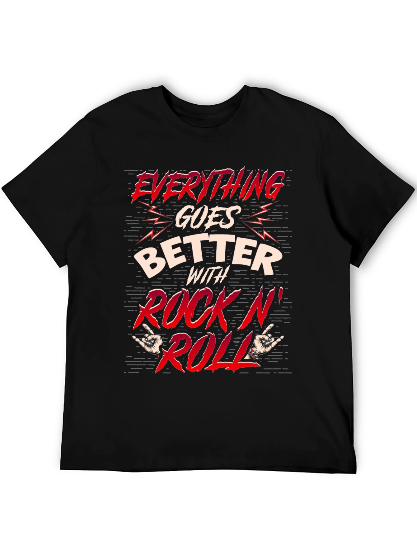 Rock N Roll Graphic T-Shirt - Black