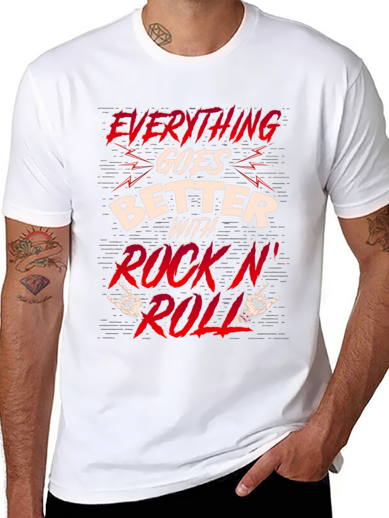 Rock N Roll Graphic T-Shirt - Black