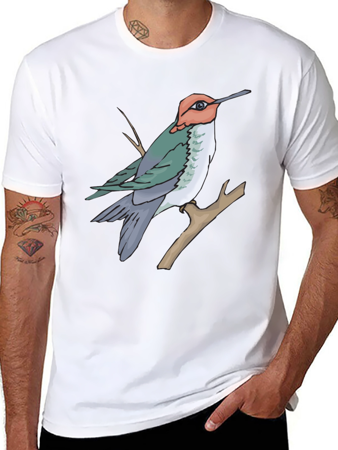 Hummingbird Graphic T-Shirt - Nature Inspired Casual Wear