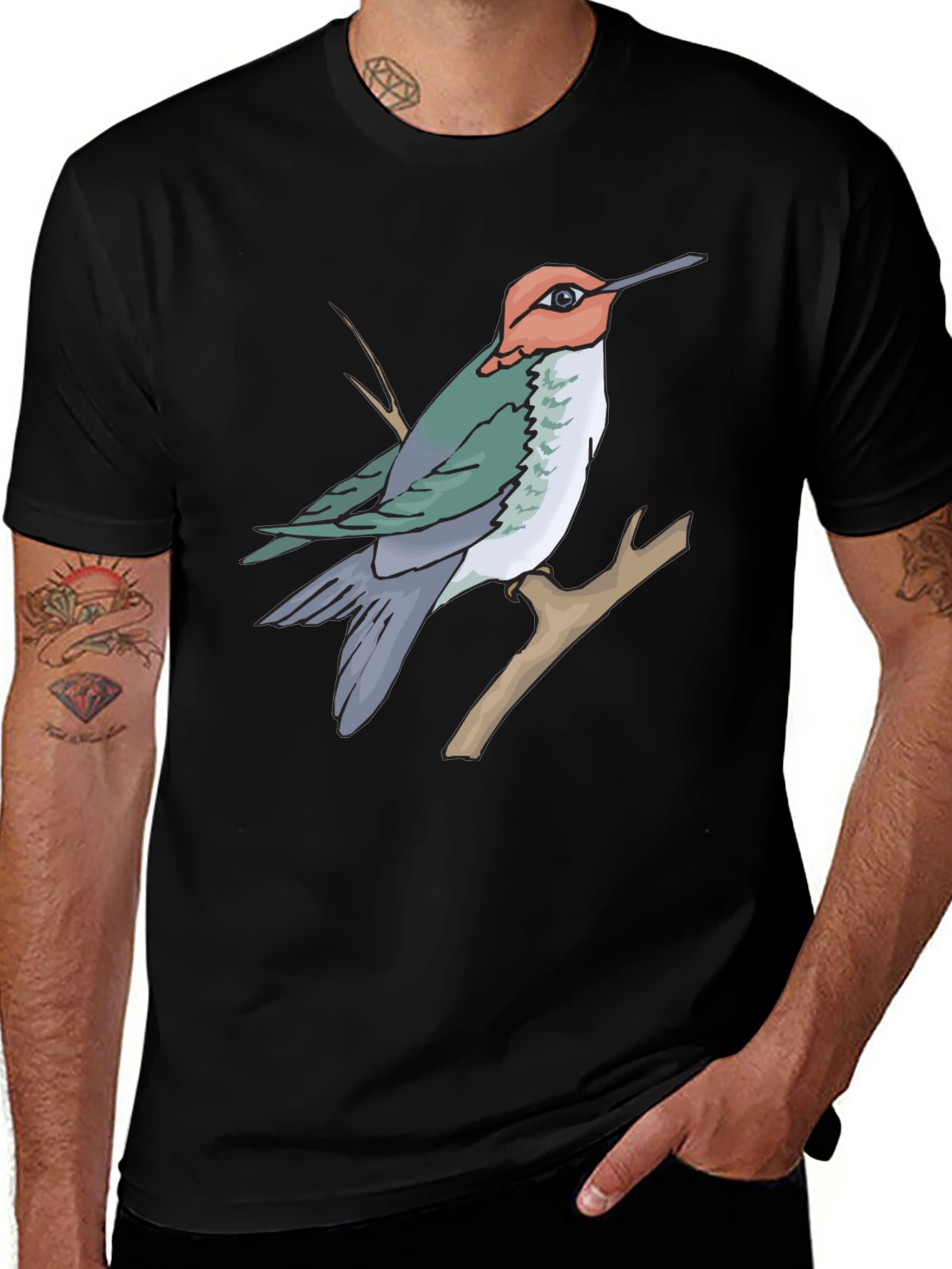 Hummingbird Graphic T-Shirt - Nature Inspired Casual Wear