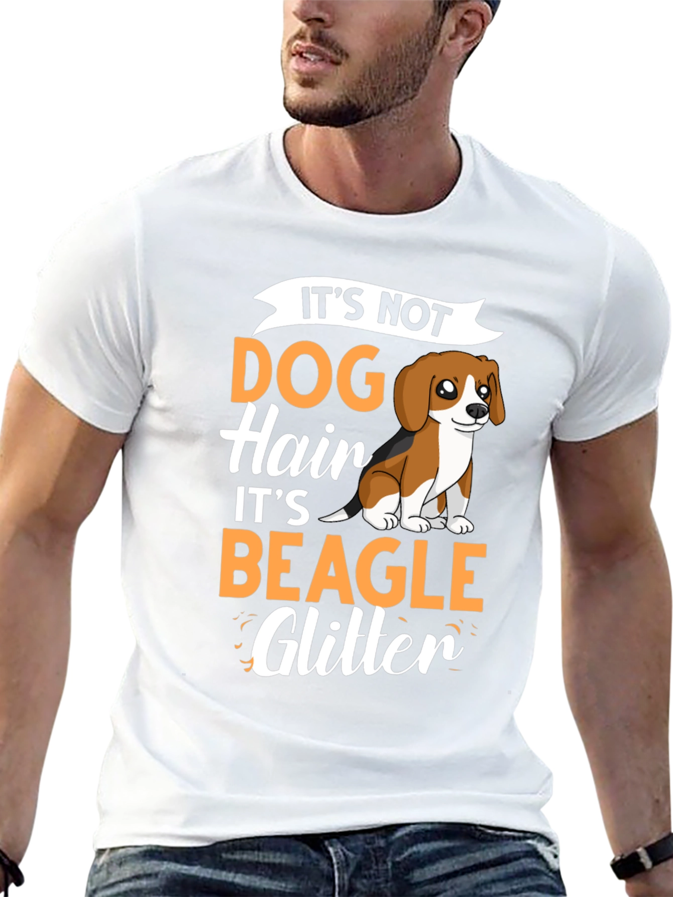 Beagle Glitter Dog T-Shirt - Novelty Graphic Tee