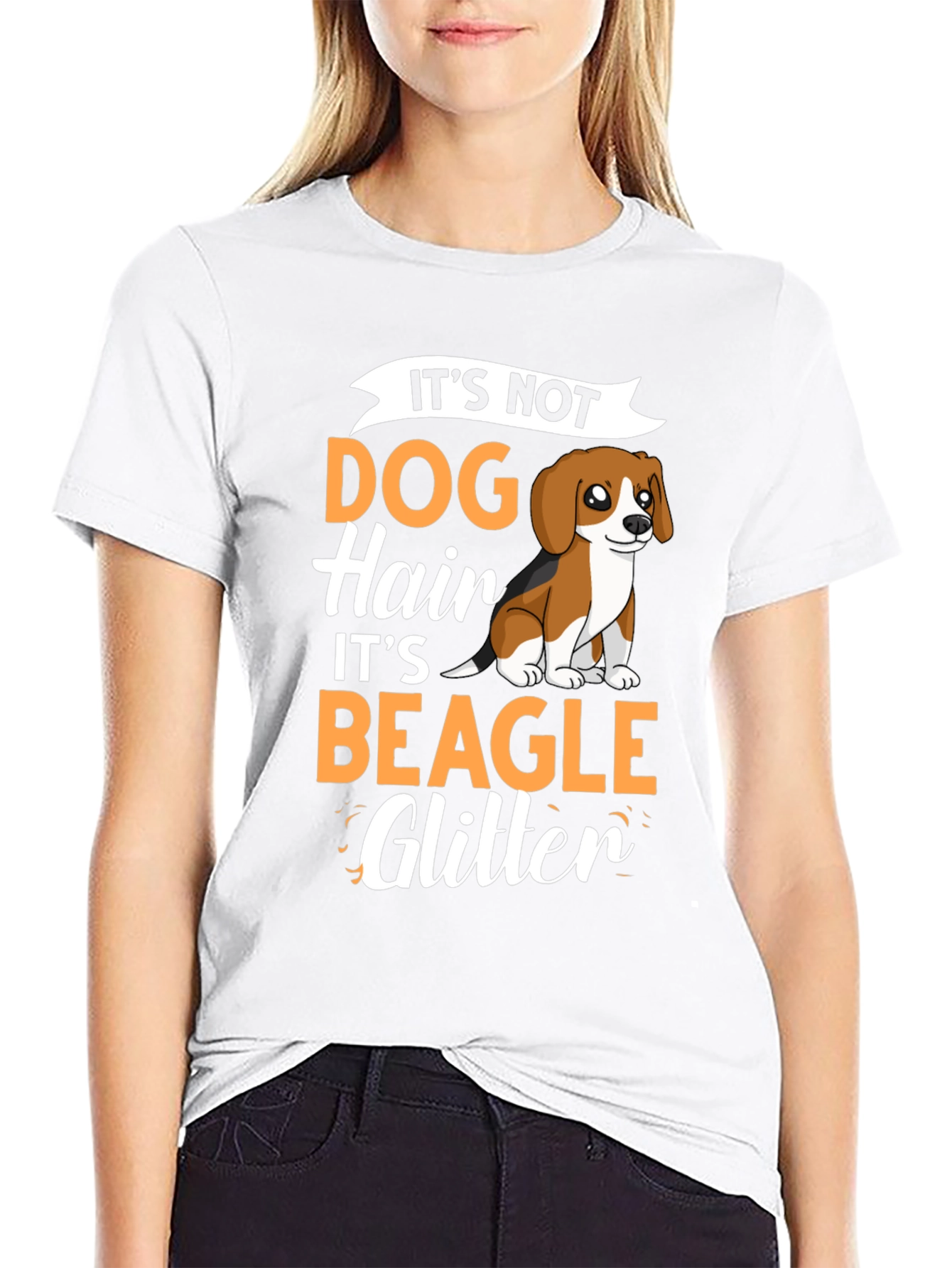 Beagle Glitter Dog T-Shirt - Novelty Graphic Tee