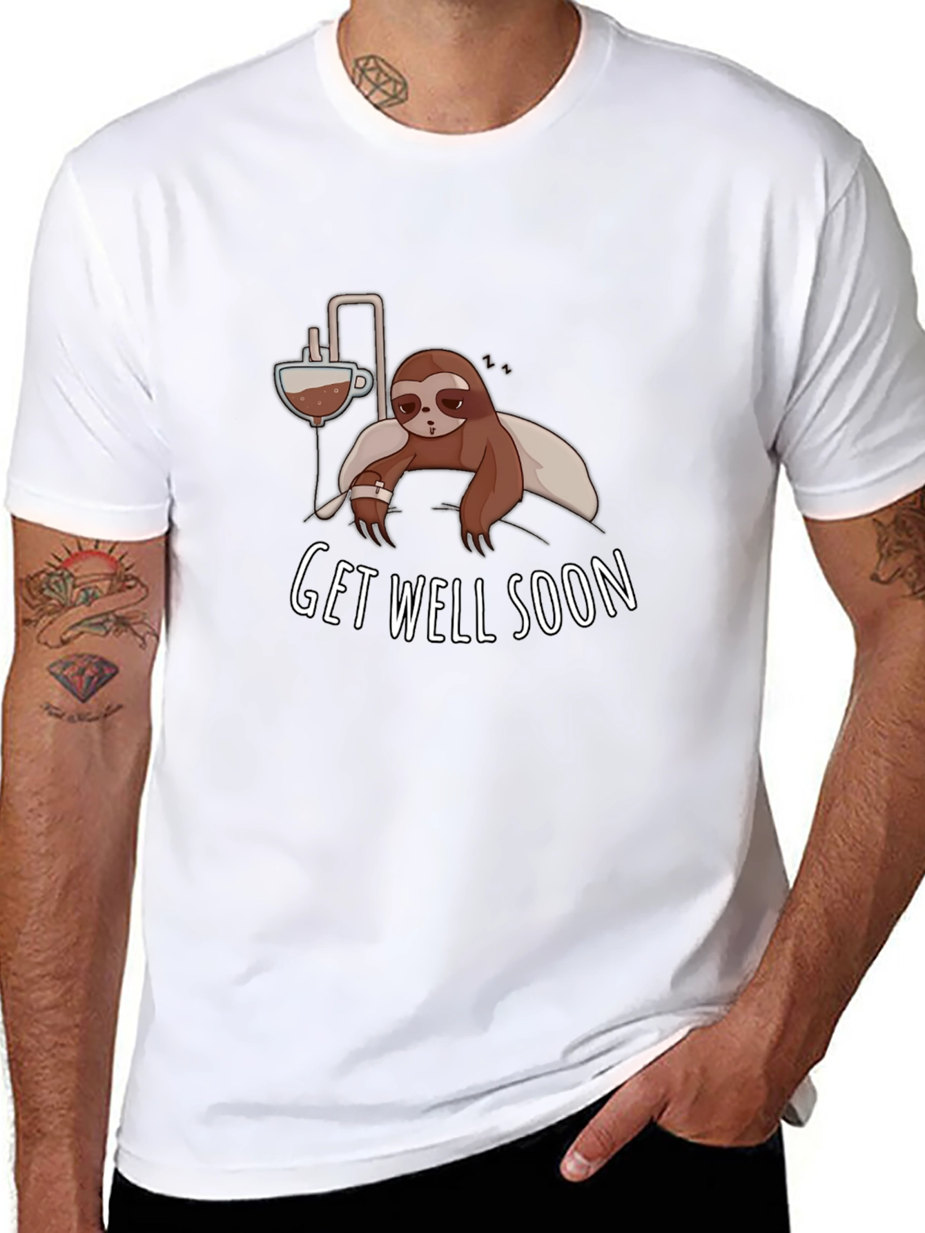 Get Well Soon Sloth Graphic T-Shirt