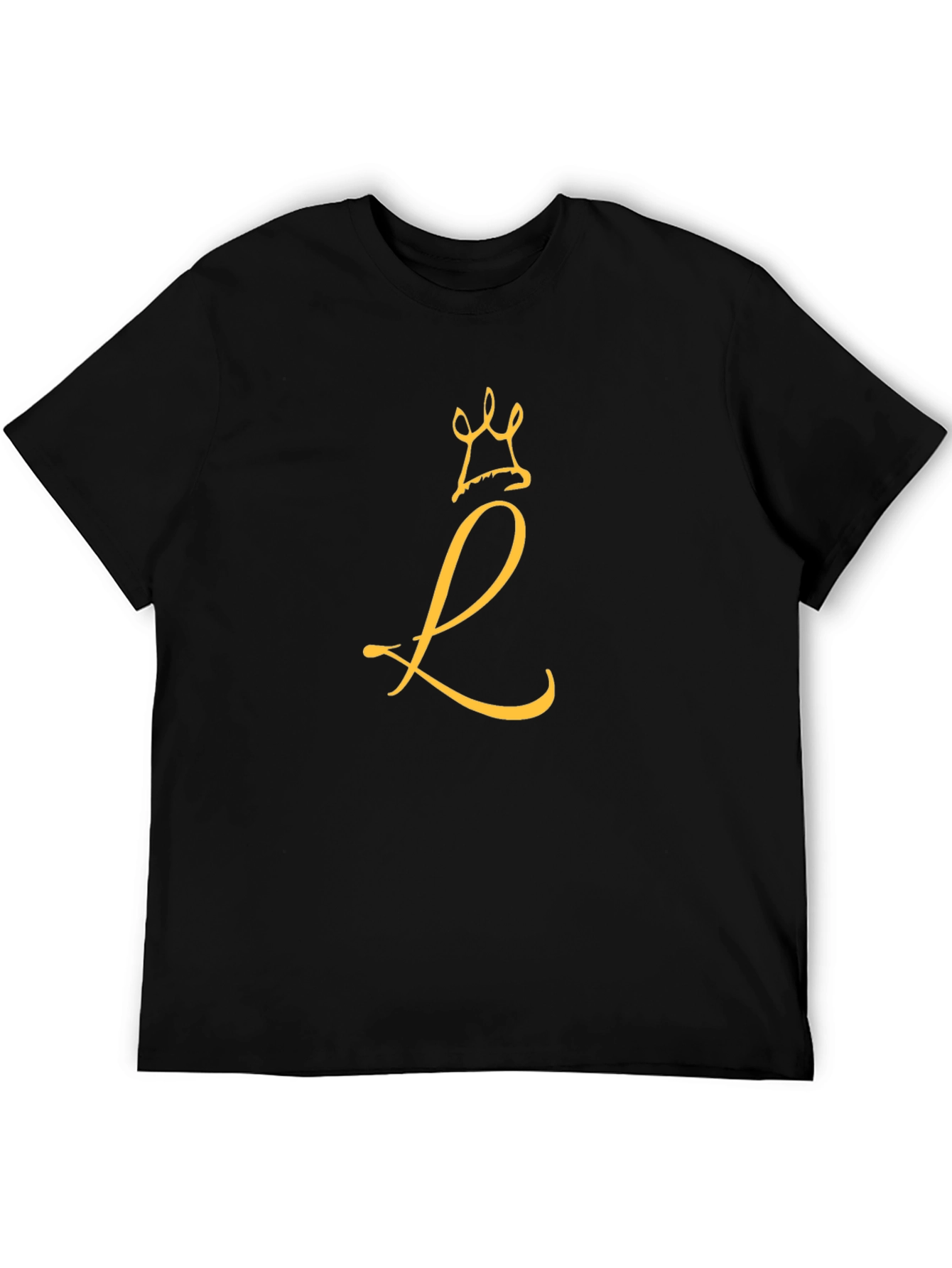 Crown L Black T-Shirt - Stylish Monogram Tee