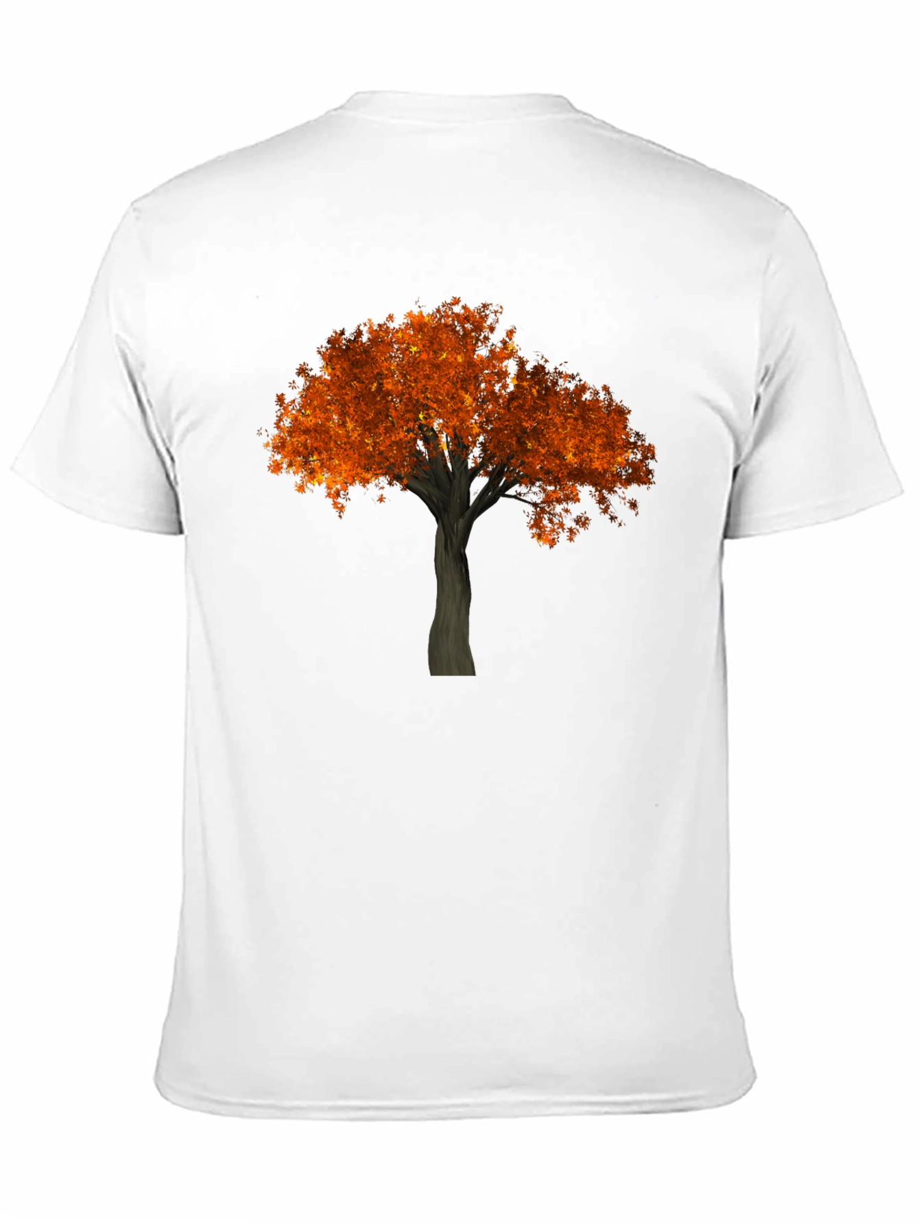 Autumn Tree Graphic Tee - Black Cotton Casual Shirt