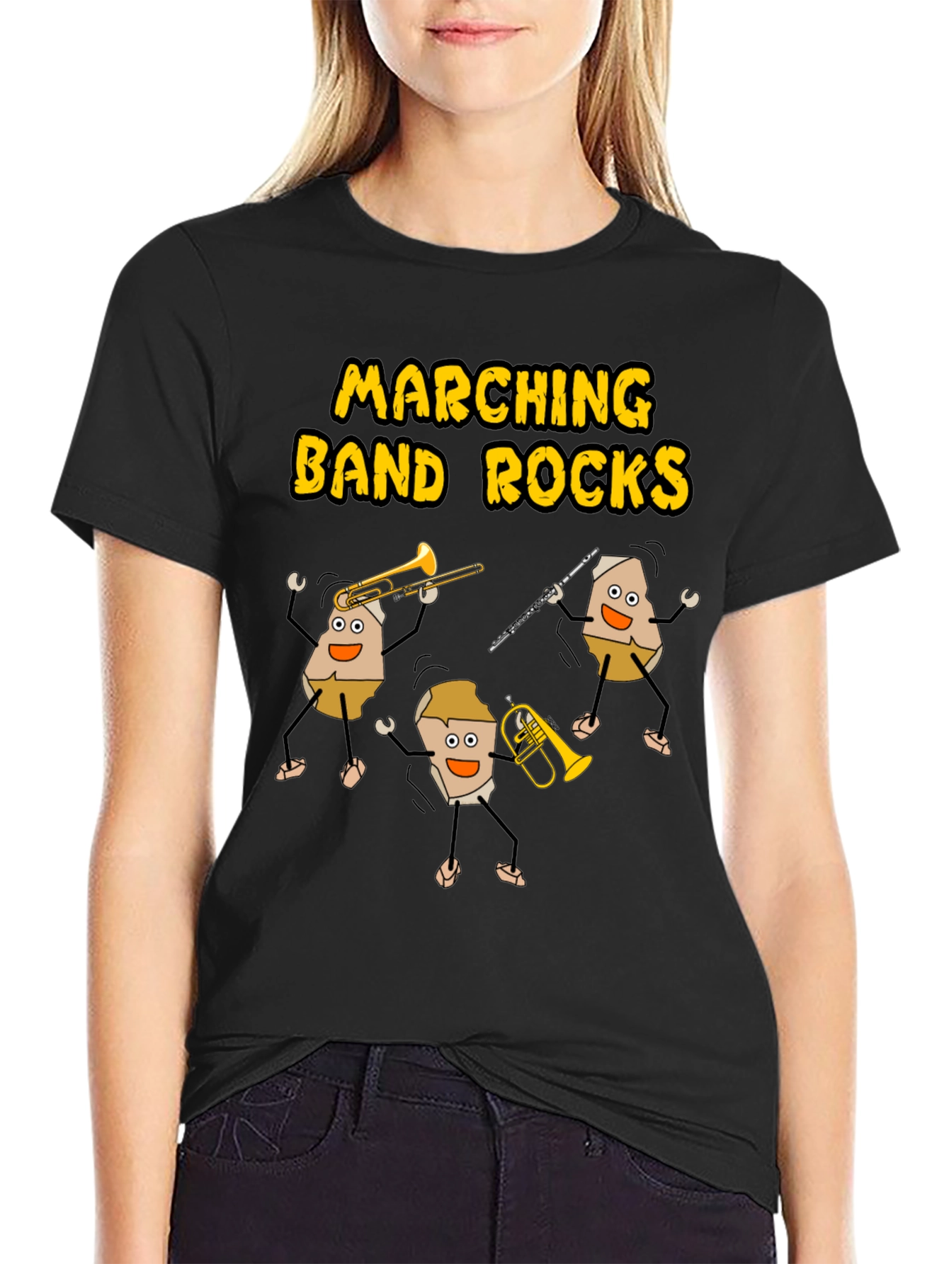 Marching Band Rocks Graphic T-Shirt