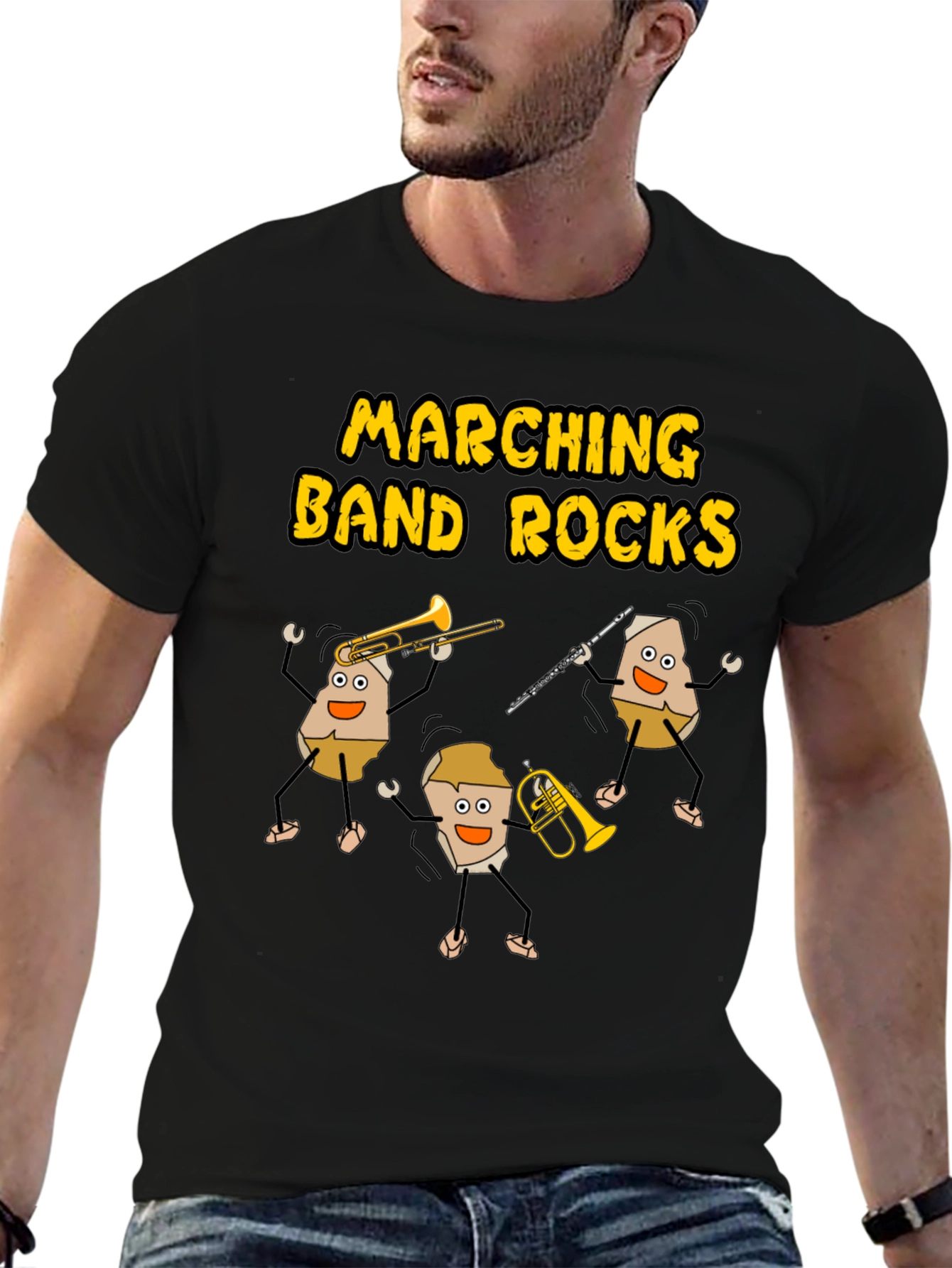 Marching Band Rocks Graphic T-Shirt