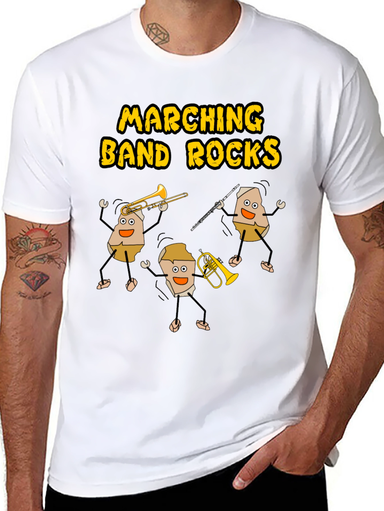 Marching Band Rocks Graphic T-Shirt